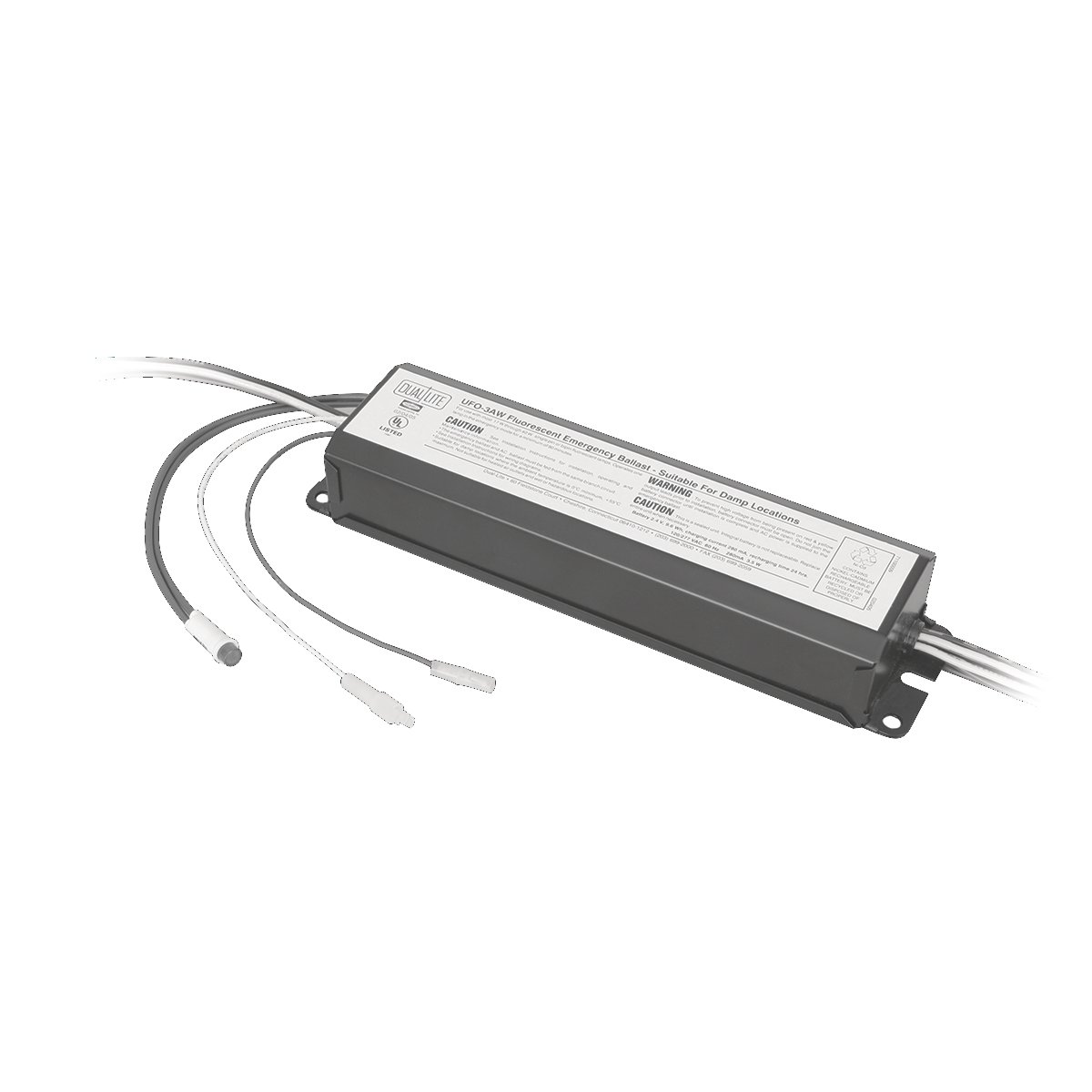 UFO-3AW - Battery Pack - Fluorescent, Lamp Type: Linear T8, T10, T12, Circline 4-pin, U-Shaped Fluorescent, Lamp Wattage: 3.5 W, Lumen Range: 350-450 lm, N/A, Battery Type: Nickel Cadmium (maintenance free), Compatible with most 1, 2, 3, and 4-lamp electr