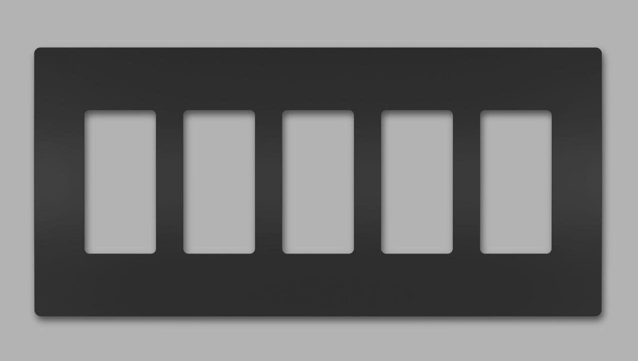 Picture of RWP265BK - radiant® 5-Gang Screwless Wall Plate, Black