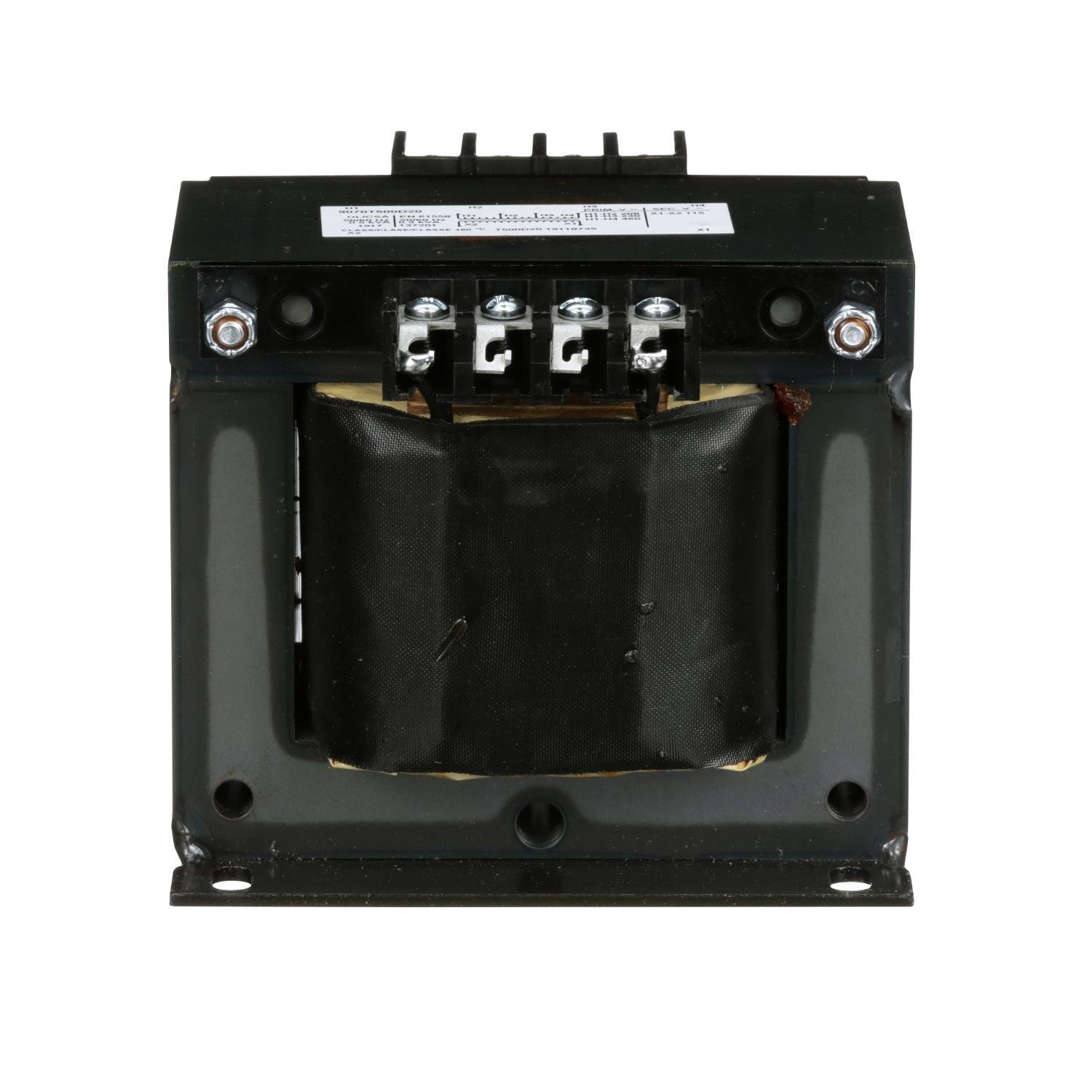 Picture of 9070T500D20 - Transformer, Type T, industrial control, 500VA, 1 phase, 208/230/460V primary, 115V secondary, 115C rise