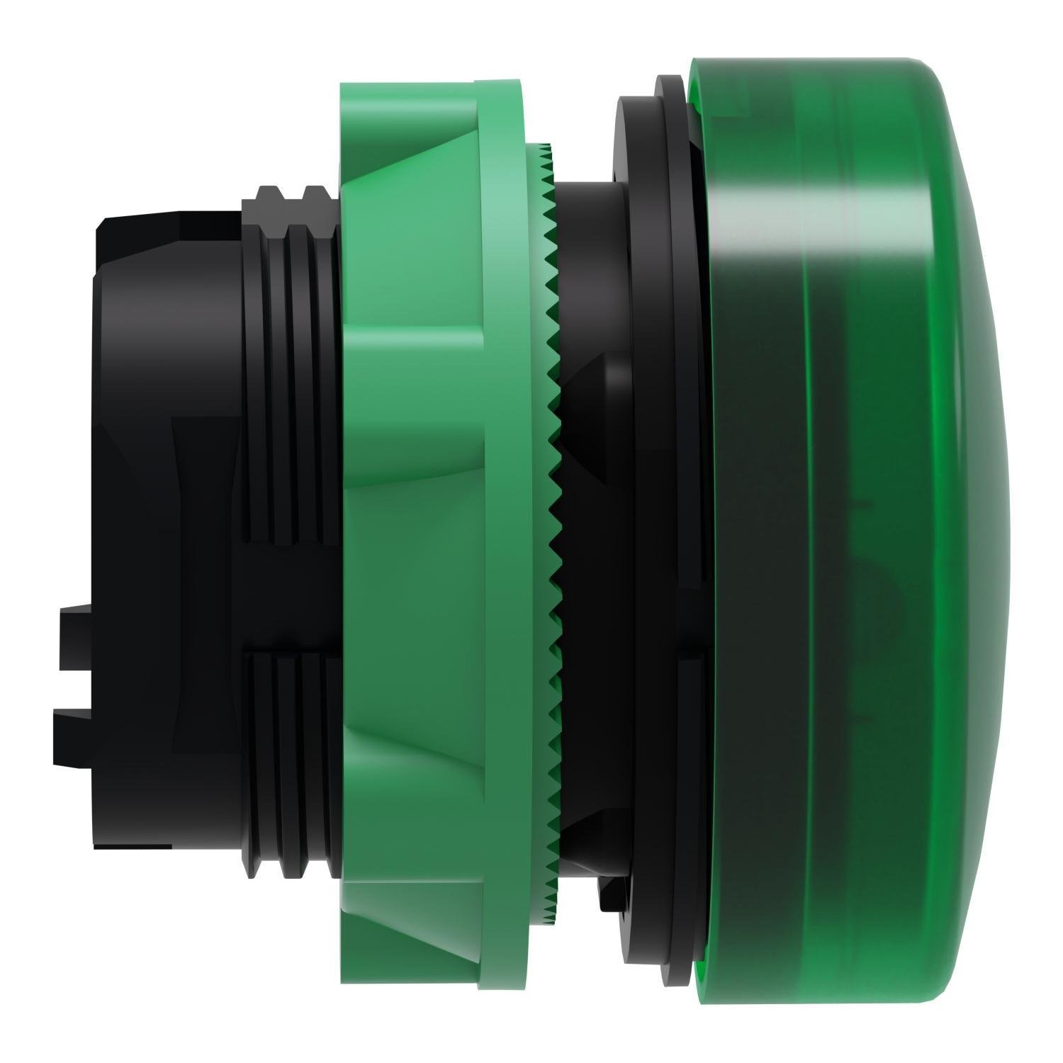 Picture of ZB5AV033 - Head for pilot light, Harmony XB5, plastic, green, 22mm, plain lens, BA9s base fitting