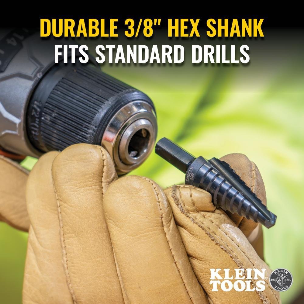 Picture of KTSB03 - 9-Step Drill Bit, 3/8-Inch Hex, Double Straight Flute, 1/4-Inch to 3/4-Inch