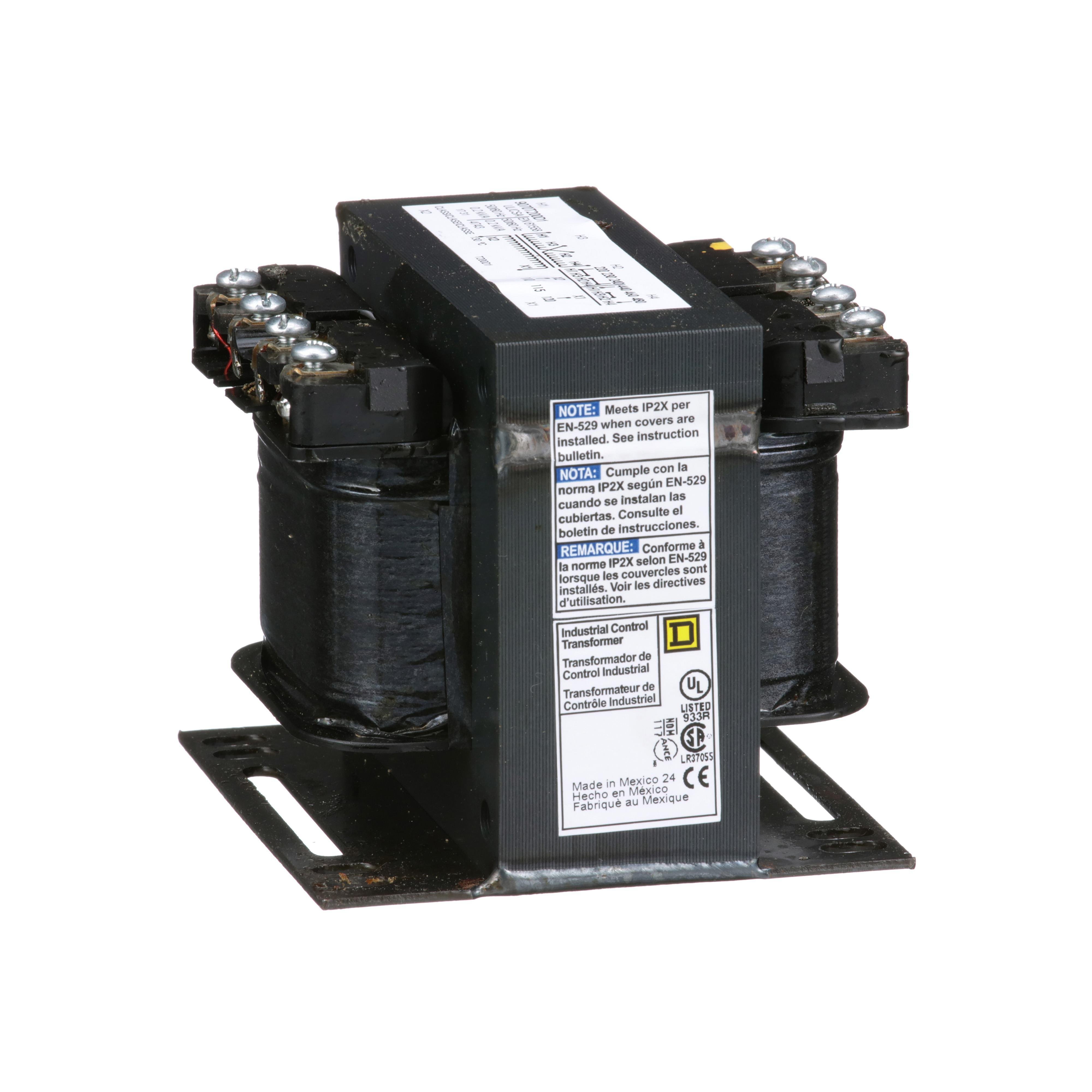 Picture of 9070T200D1 - Transformer, Type T, industrial control, 200VA, 1 phase, 240x480V primary, 120V secondary, 80C rise