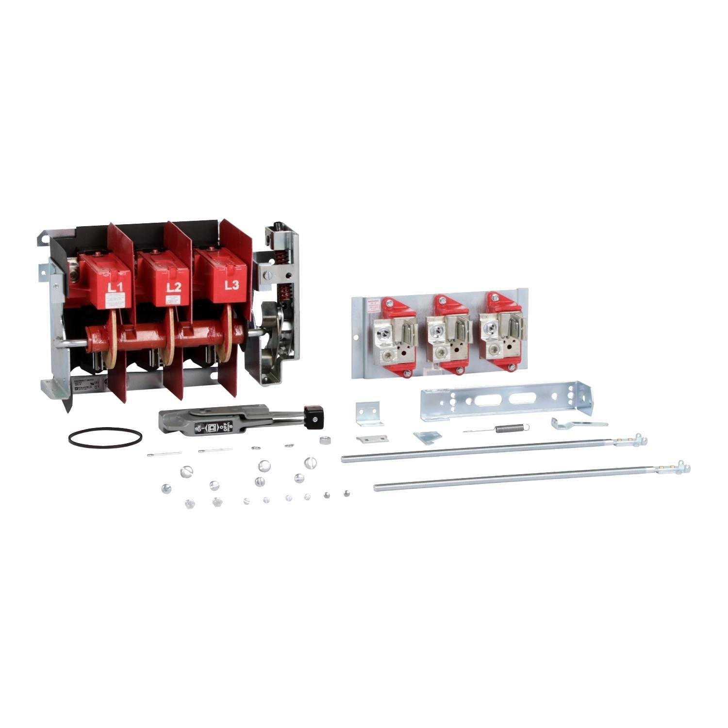 Picture of 9422ATF12 - Operating mechanism, flange mounted, variable depth, 200A, 600V, fuseholder, switch mechanism, 6 inch handle, NEMA 4