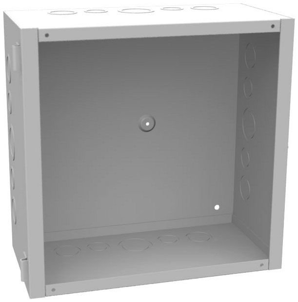 12126-HC1 - 12x6x12 Hinge Cover Type 1 UL Listed Steel Knockouts ANSI 61 Gray Flush Pull Ring Formed Hinges Mounting Holes In Bottom