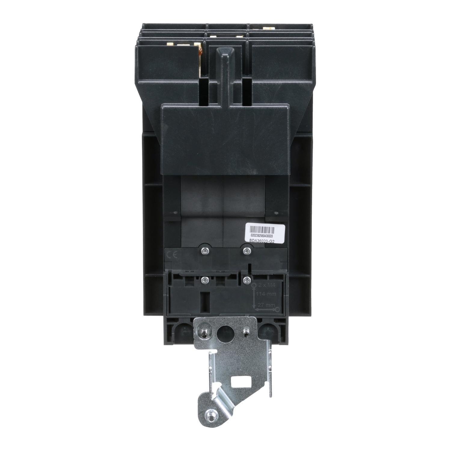 Picture of BDA36020 - Circuit breaker, PowerPacT B, 20A, 3 pole, 600Y/347VAC, 14kA, I-Line, thermal magnetic, 80%, ABC