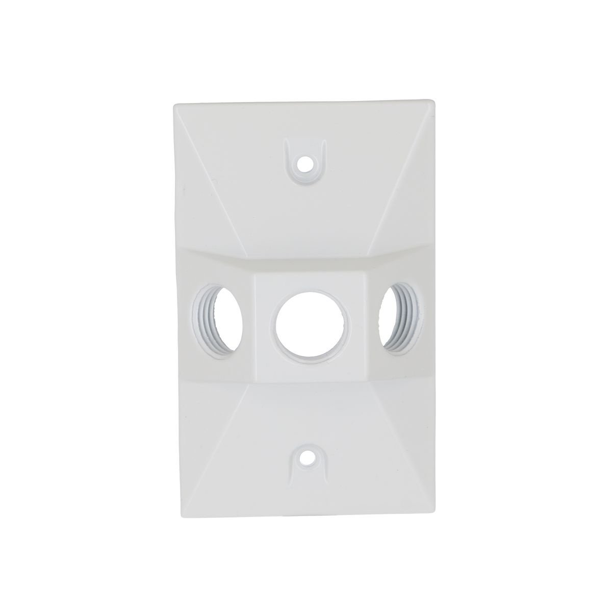Picture of 5189-1 - 1-Gang Weatherproof Cluster Cover, Three 1/2 in. Threaded Outlets, White