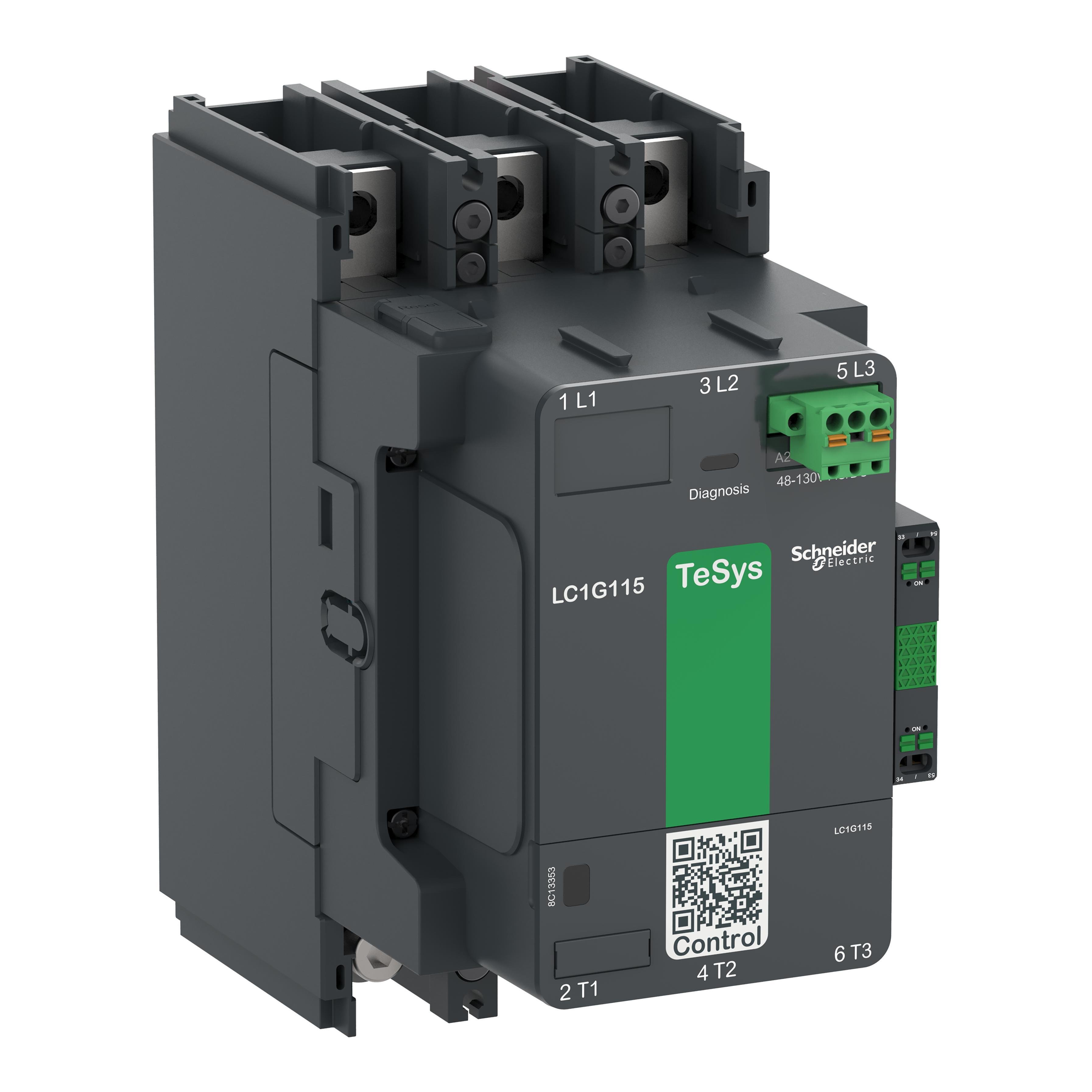 Contactor, high power, TeSys Giga, standard version, 3 pole/NO, AC-3 <=440V 150A, 100-250VAC/DC coil