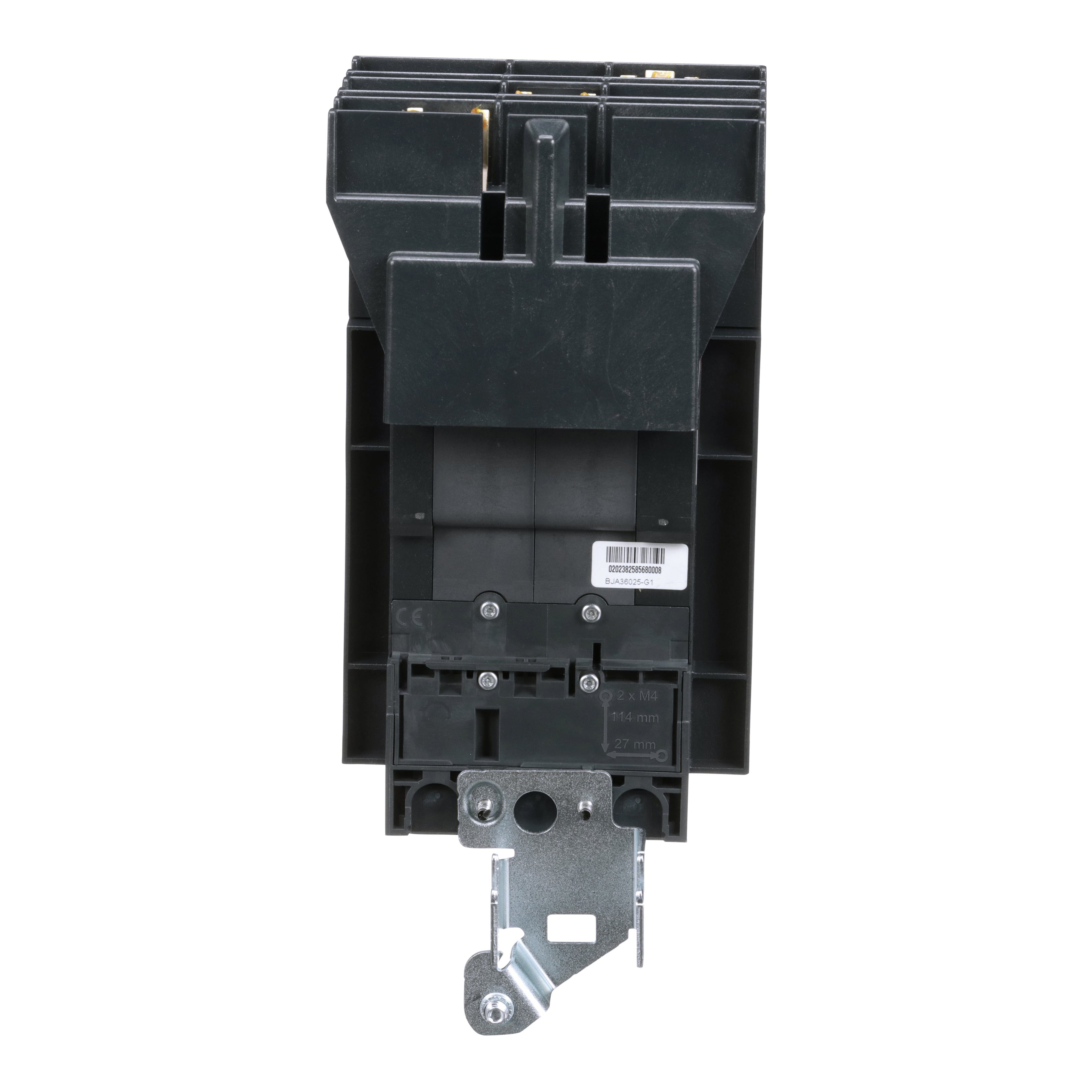 Picture of BJA36025 - Circuit breaker, PowerPacT B, 25A, 3 pole, 600Y/347VAC, 25kA, I-Line, thermal magnetic, 80%, ABC