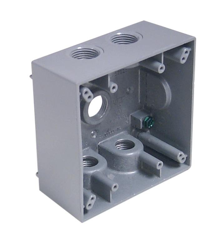 WB2575 - 3/4" 5 Hole, Double Gang Weatherproof Box