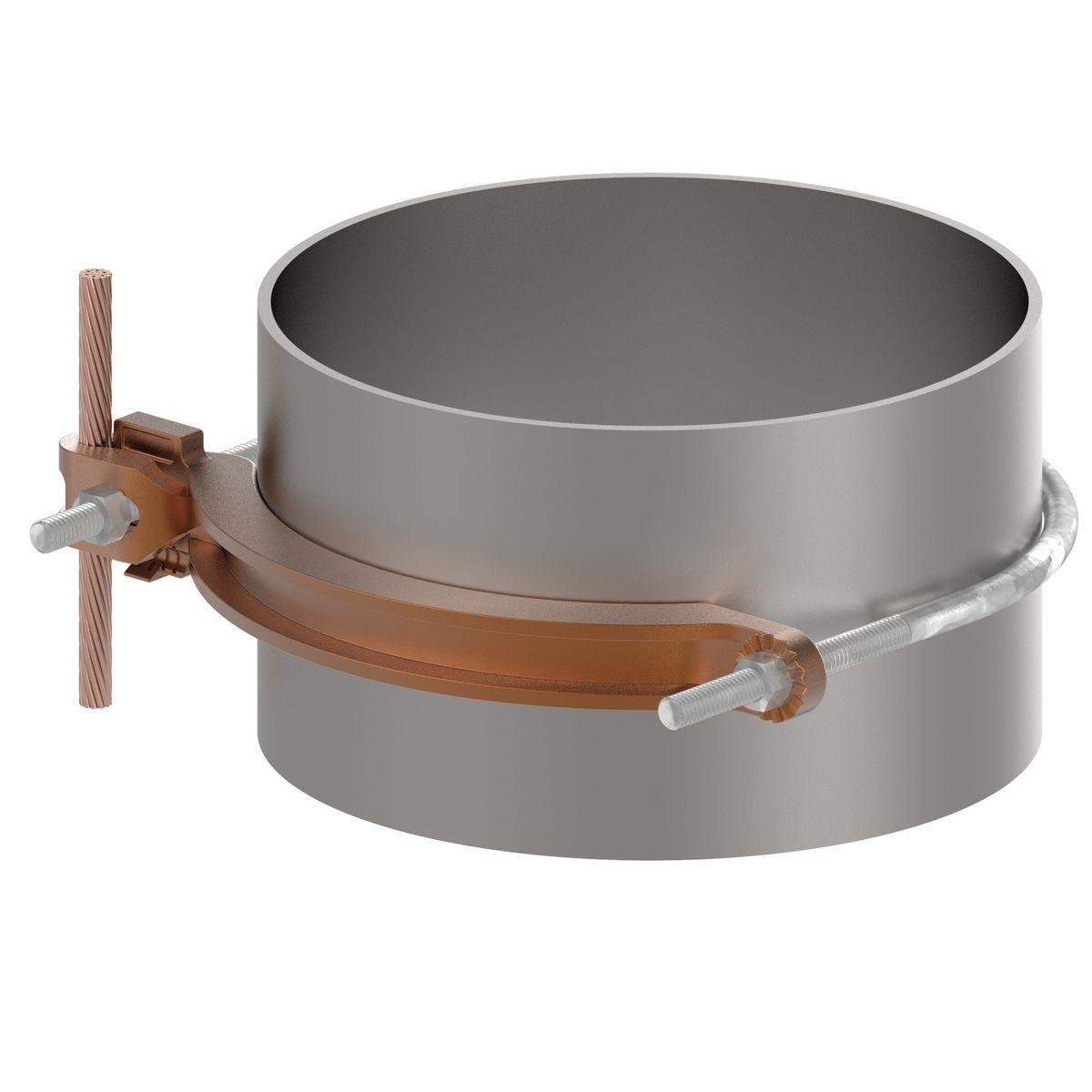 GAR3907 - Mechanical Grounding Connector, Conductor to Water Pipe, 4-4/0 AWG, 8" Pipe, 3/8" Stud