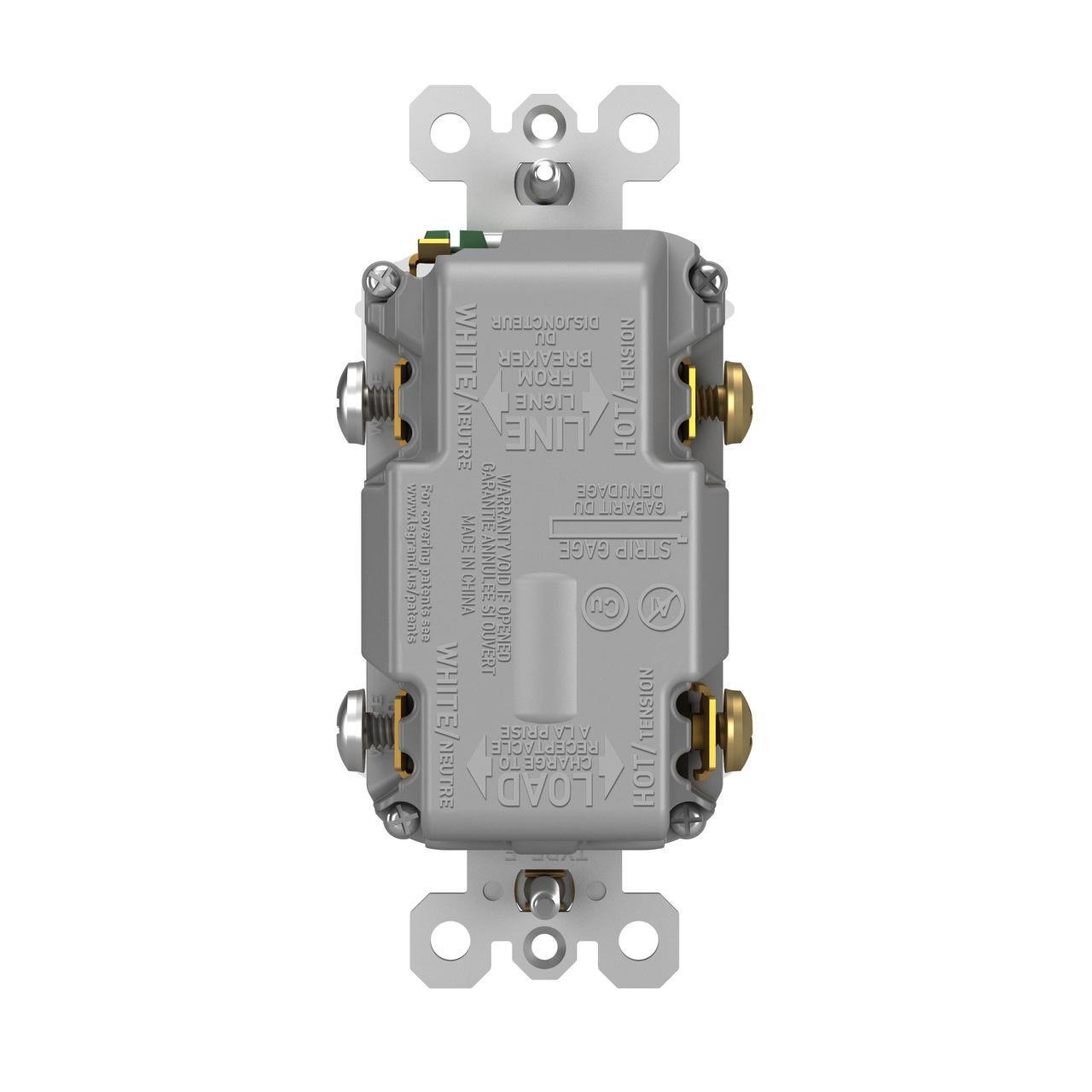 1597TRUSBACW - radiant® Tamper-Resistant 15A Duplex Self-Test GFCI Receptacles with SafeLock® Protection, USB Type A/C White