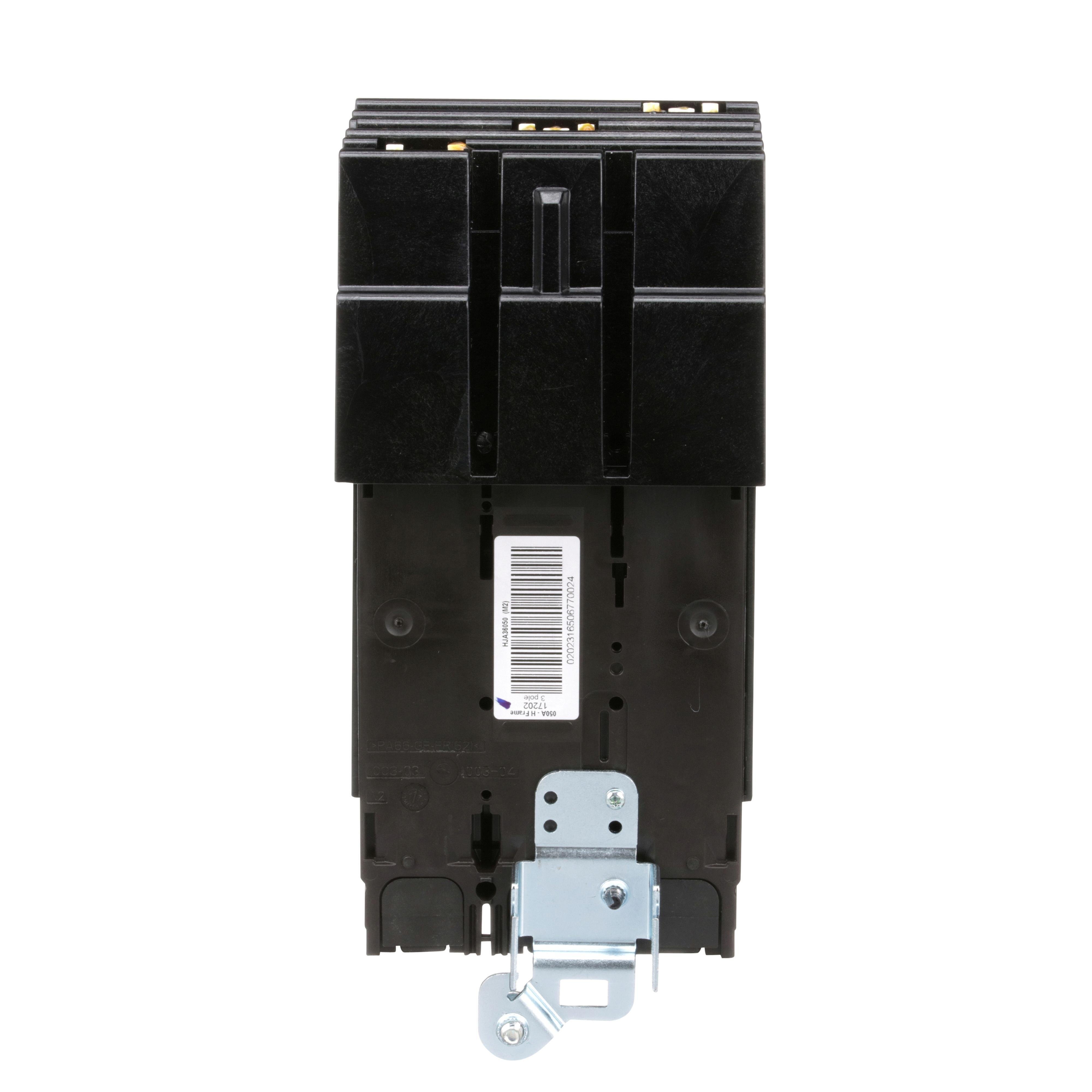 Picture of HJA36050 - Circuit breaker, PowerPacT H, 50A, 3 pole, 600VAC, 25kA, I-Line, thermal magnetic, 80%, ABC