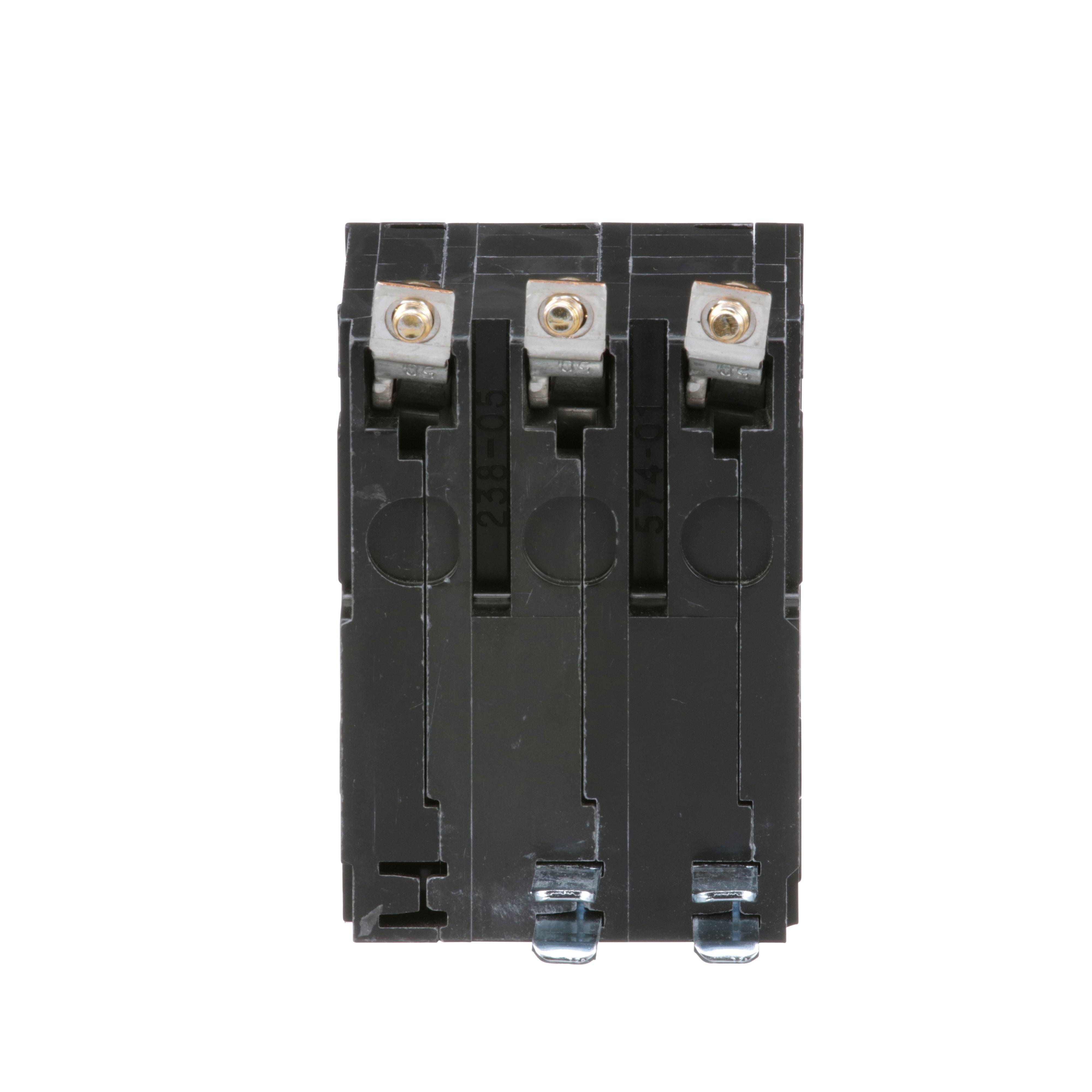 Picture of QOB340 - Mini circuit breaker, QO, 40A, 3 pole, 120/240VAC, 10kA, bolt on