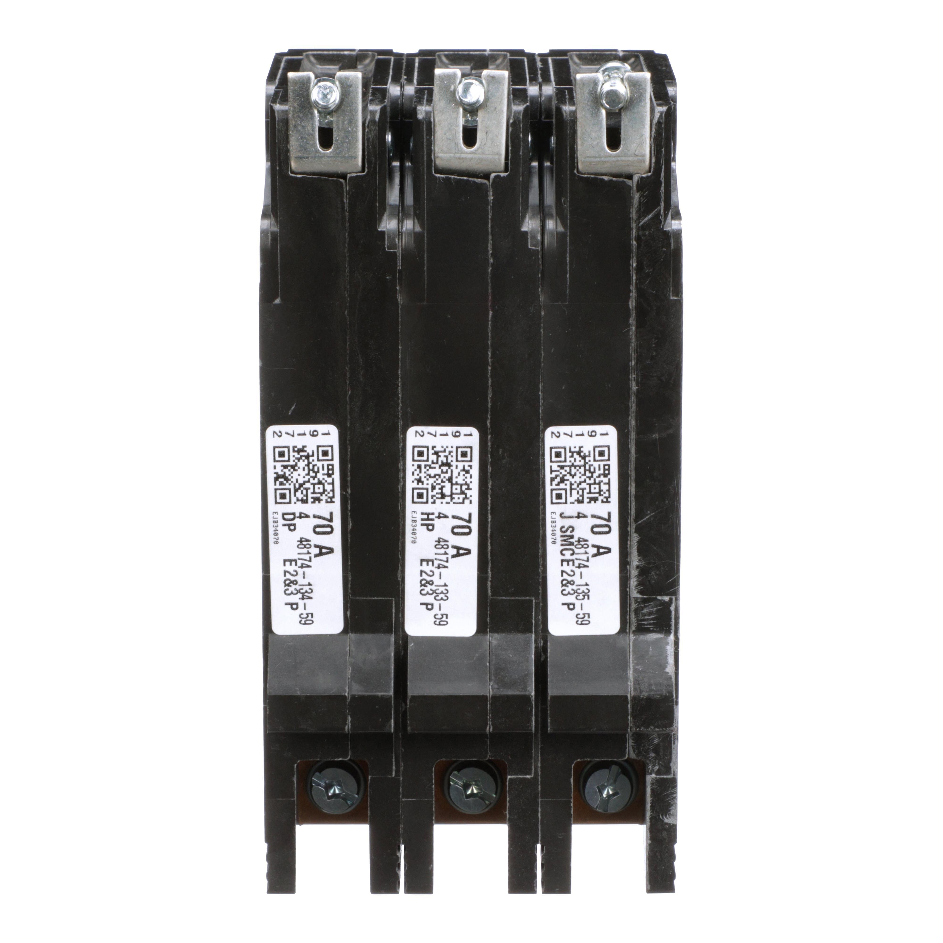 Picture of EJB34070 - Mini circuit breaker, E-Frame, 70A, 3 pole, 480Y/277VAC, 100kA max, bolt on [TAA]