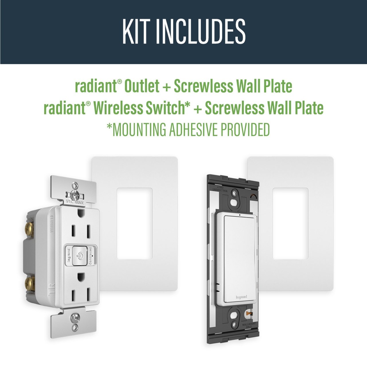 Picture of WNREZK15WH - radiant® Easy Switched Outlet Kit, White