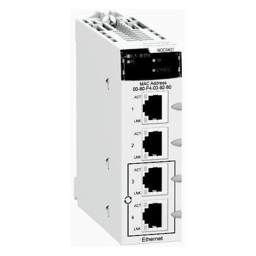 BMXNOC0401 - network module, Modicon M340, EtherNet/IP and Modbus/TCP, 4 x RJ45