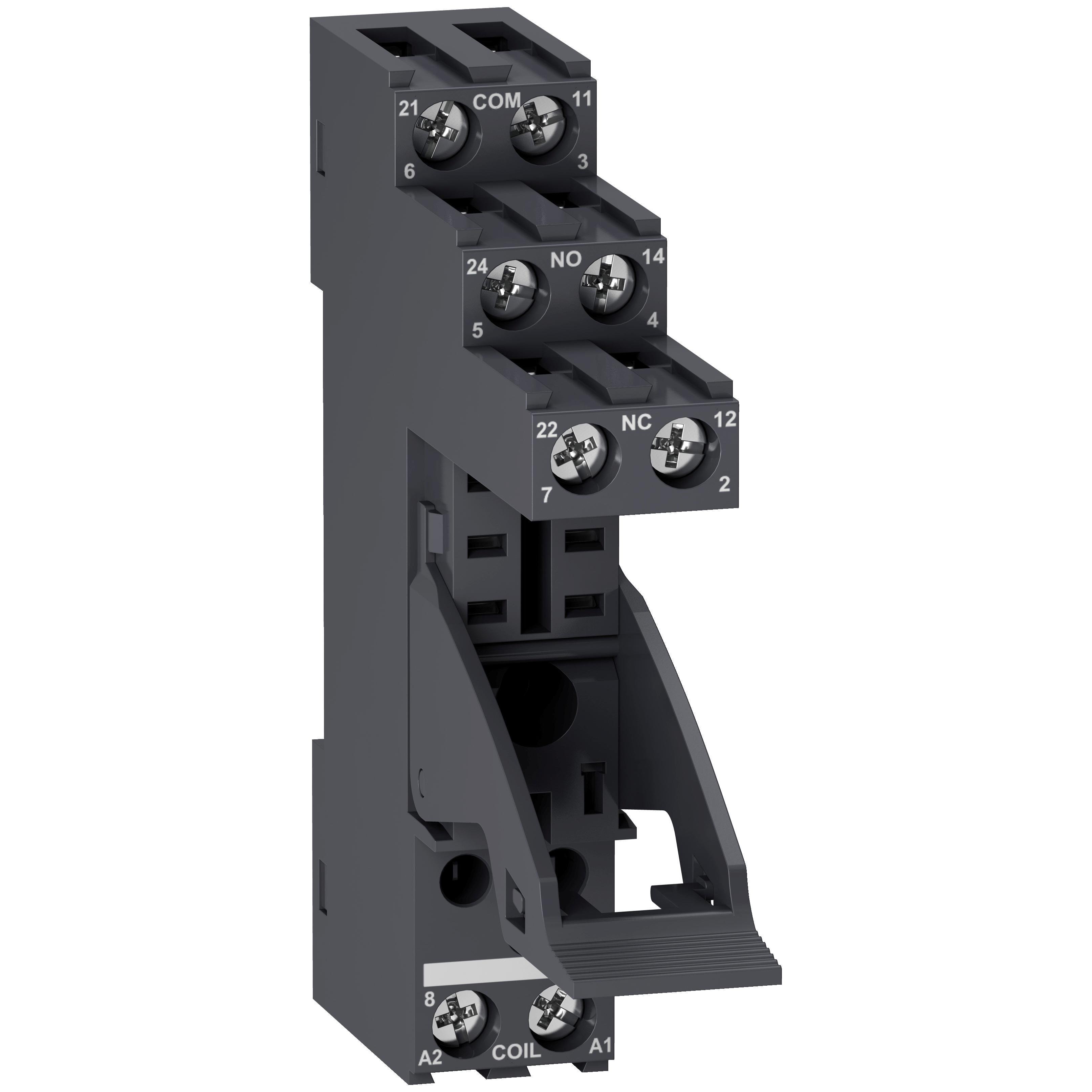 Picture of RGZE1S48M - socket with clamp, Harmony Electromechanical Relays, for RXG2 relays, 5A, screw connec to rs, separate contact