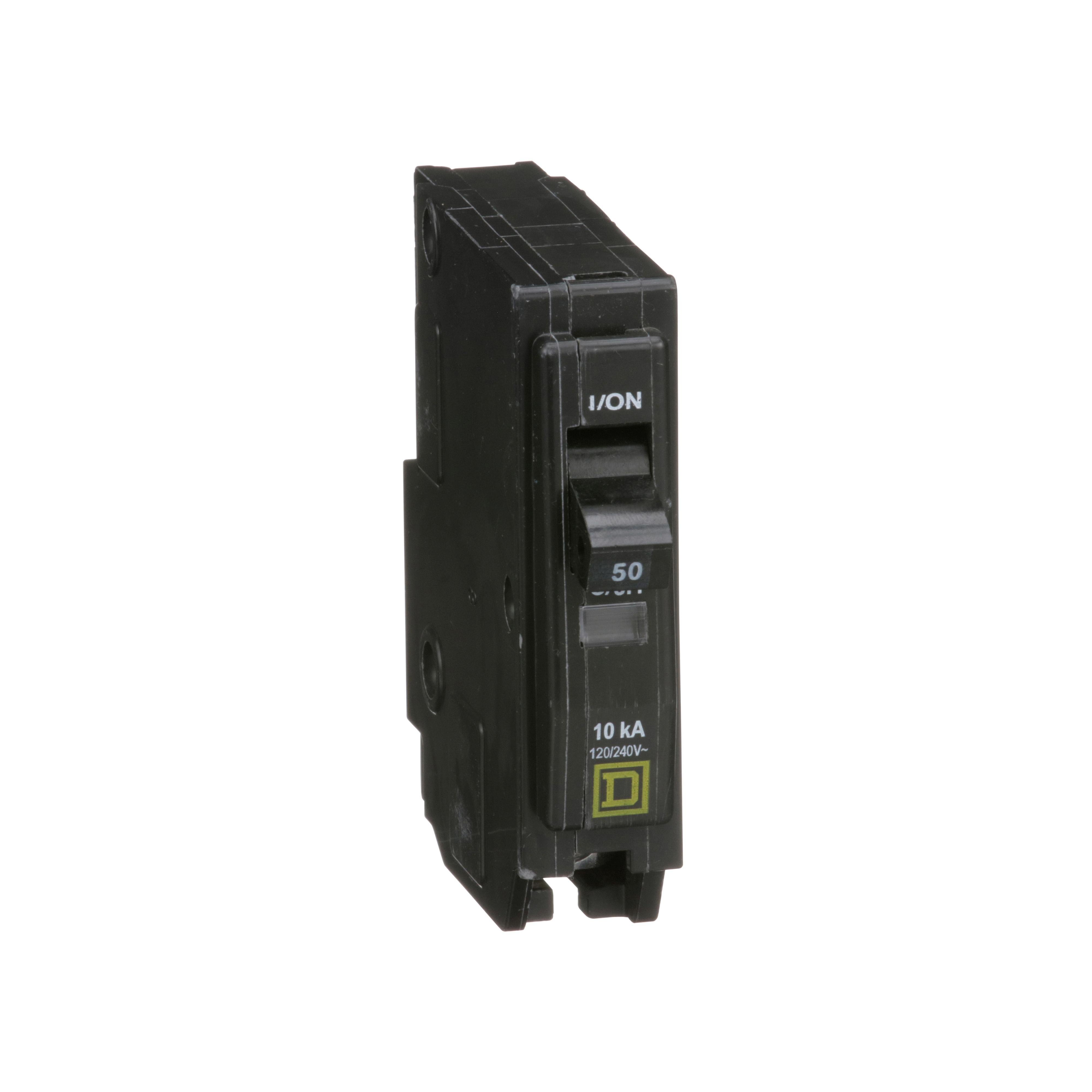 Picture of QO150 - Mini circuit breaker, QO, 50A, 1 pole, 120/240VAC, 10kA, plug in
