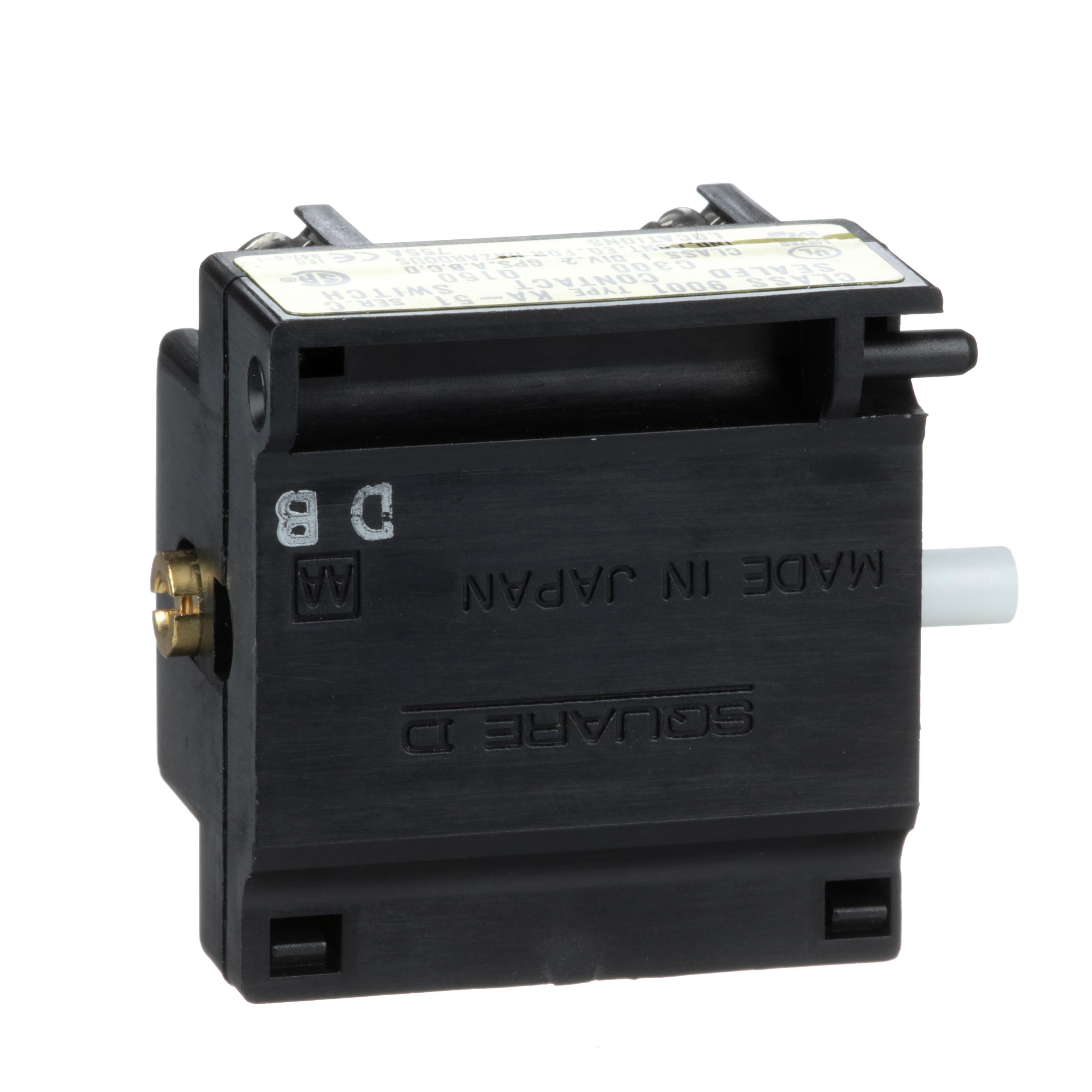 Picture of 9001KA51 - 30mm Push Button, Types K, SK or KX, power reed contact block, 1 NO and 1 NC