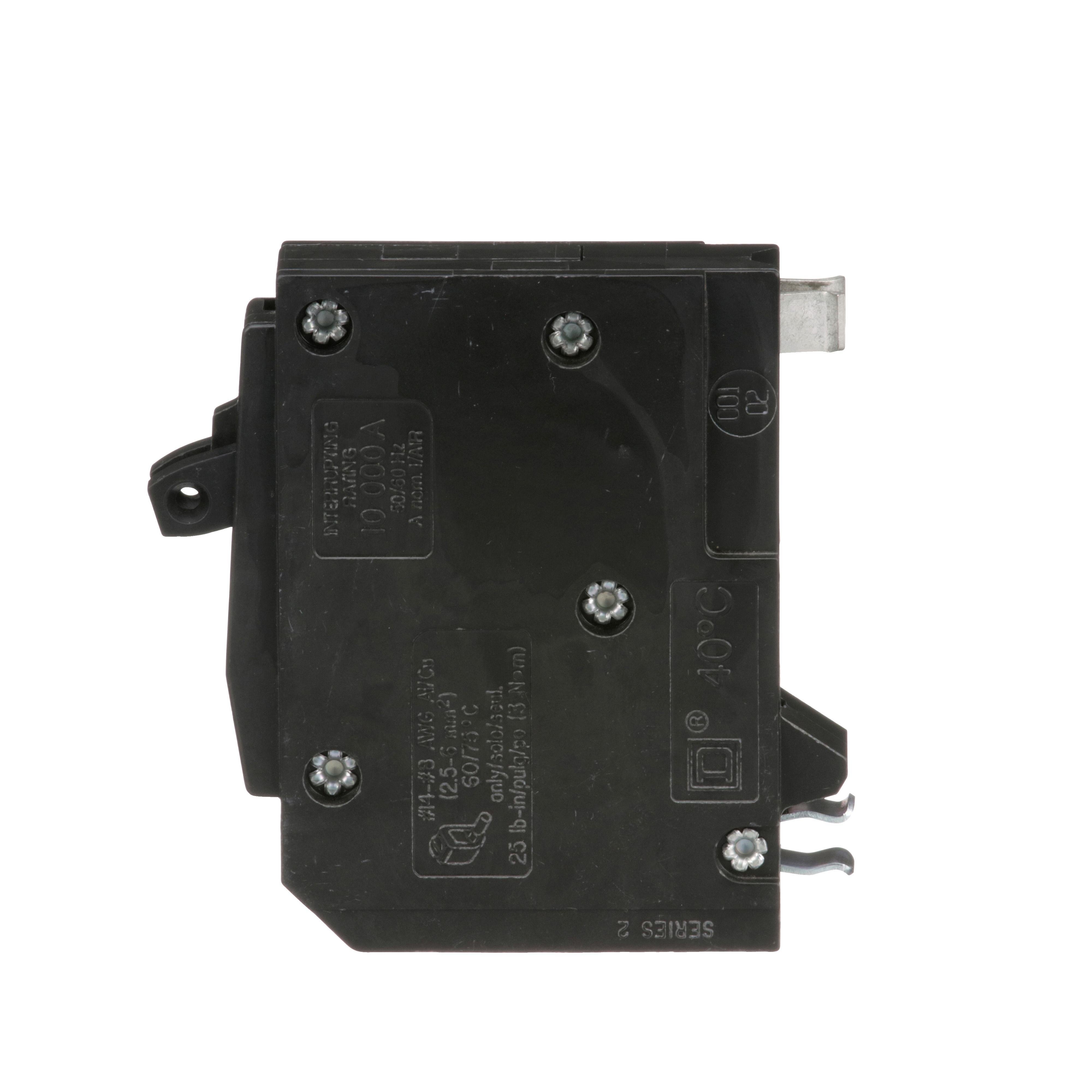 Picture of QO1520 - Tandem mini circuit breaker, QO, 1 x 1 pole at 15A, 1 x 1 pole at 20A, 120/240VAC, 10kA, plug in