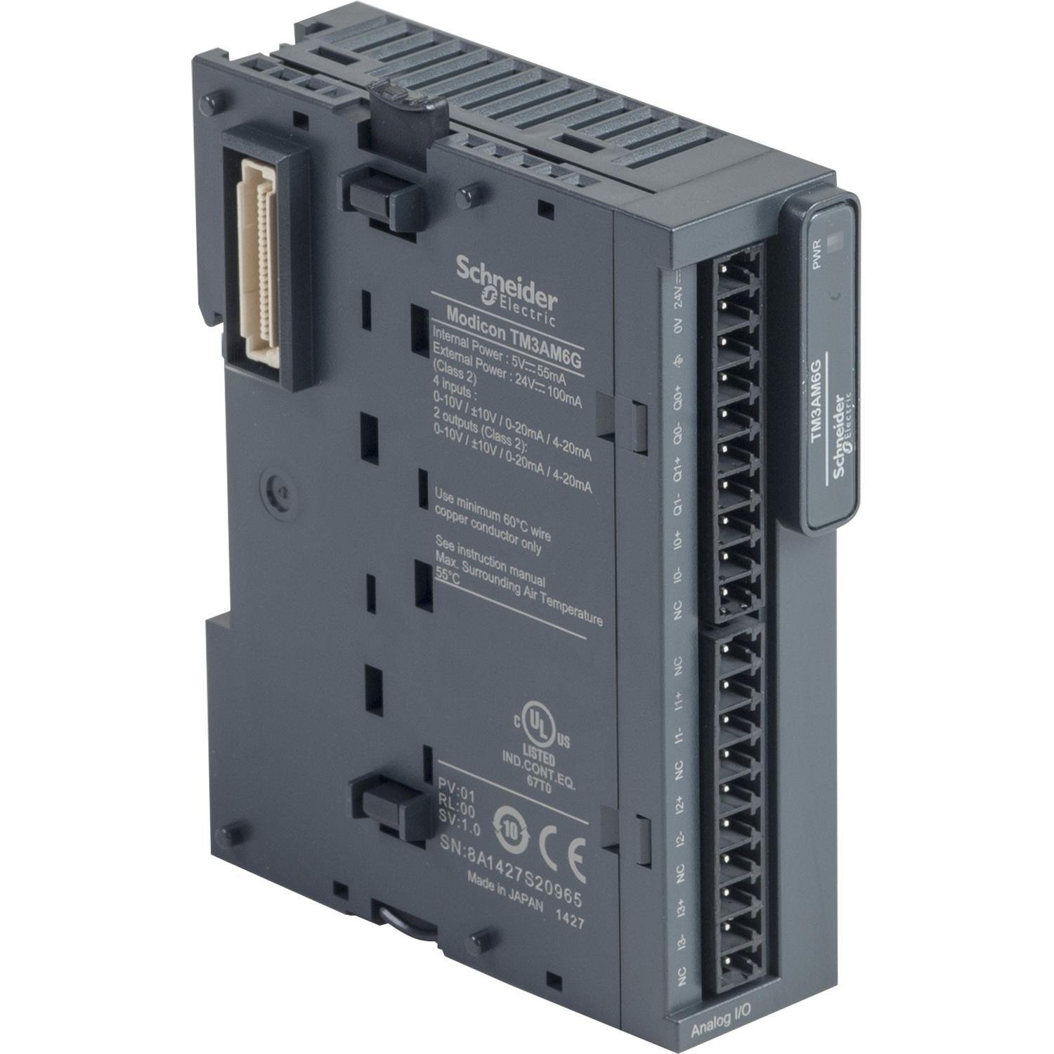TM3AM6G - IO analog module; Modicon TM3; 4 inputs; 2 output; spring; 24V DC
