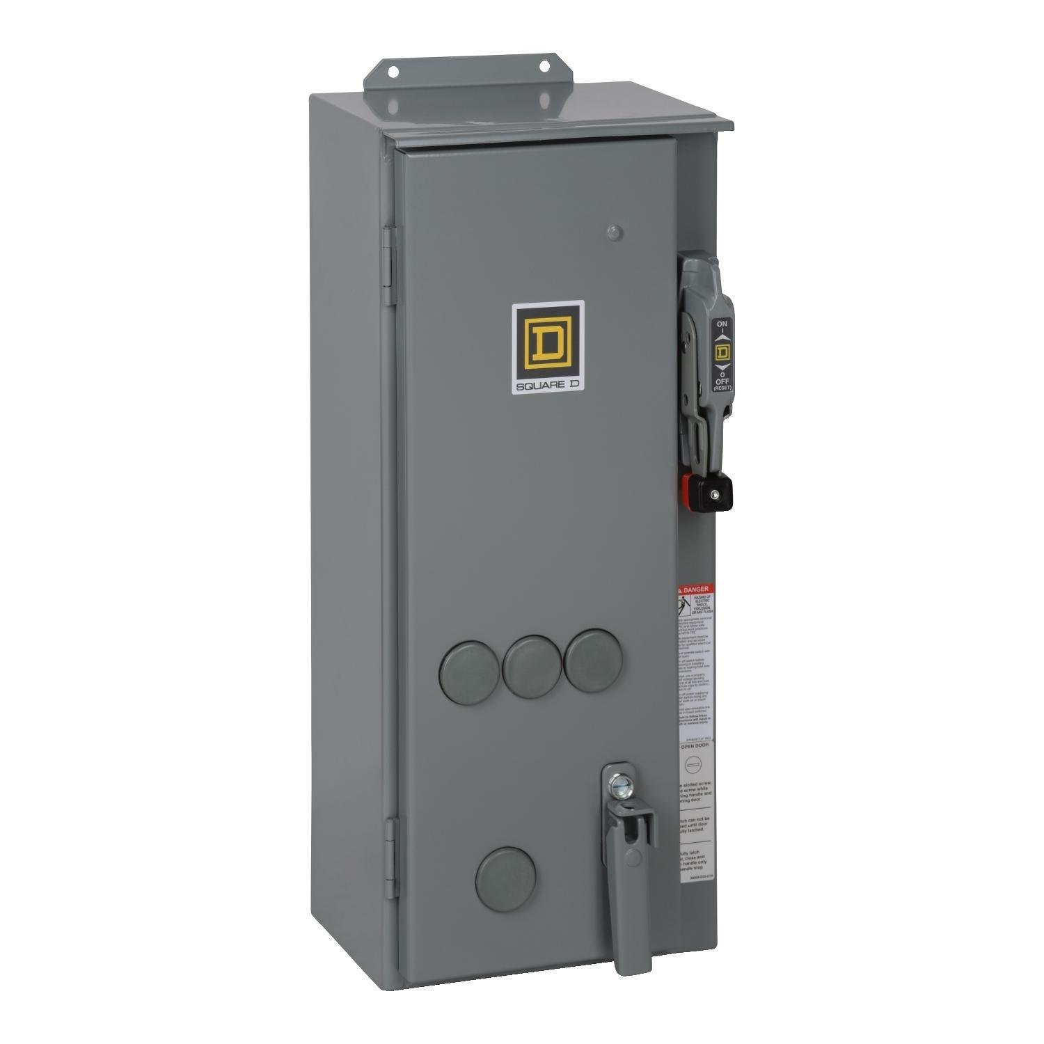 Picture of 8538SBA23V02S - NEMA combination starter, Type S, 30A fusible disconnect, Size 0, 18A, 5HP at 600VAC, 3 phase, 3 pole, 120VAC coil, NEMA 12 [TAA]
