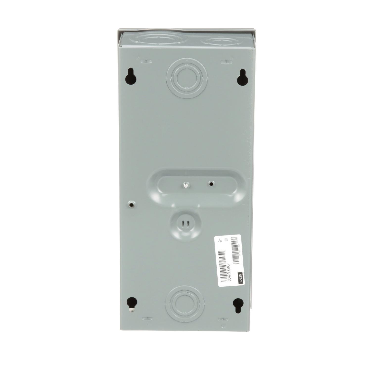 Picture of QO403L60NS - Load center, QO, 3 phase, 3 spaces, 3 circuits, 60A main lugs, NEMA1, neutral gnd bar, surface cover, UL