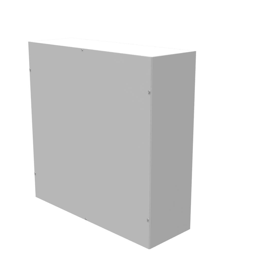 Picture of 363612-SC1-NK - 36x12x36 Screw Cover Type 1 UL Listed Steel No Knockouts ANSI 61 Gray Cover With Teardrop Slots Mounting Holes In Back