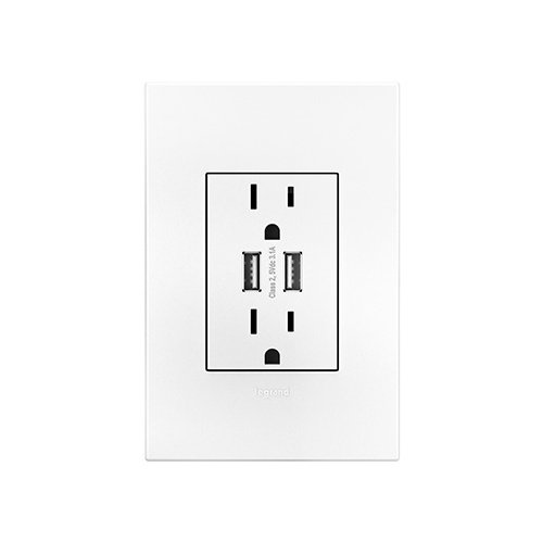 Picture of ARTRUSB153W4WP - adorne® Dual-USB Outlet , White