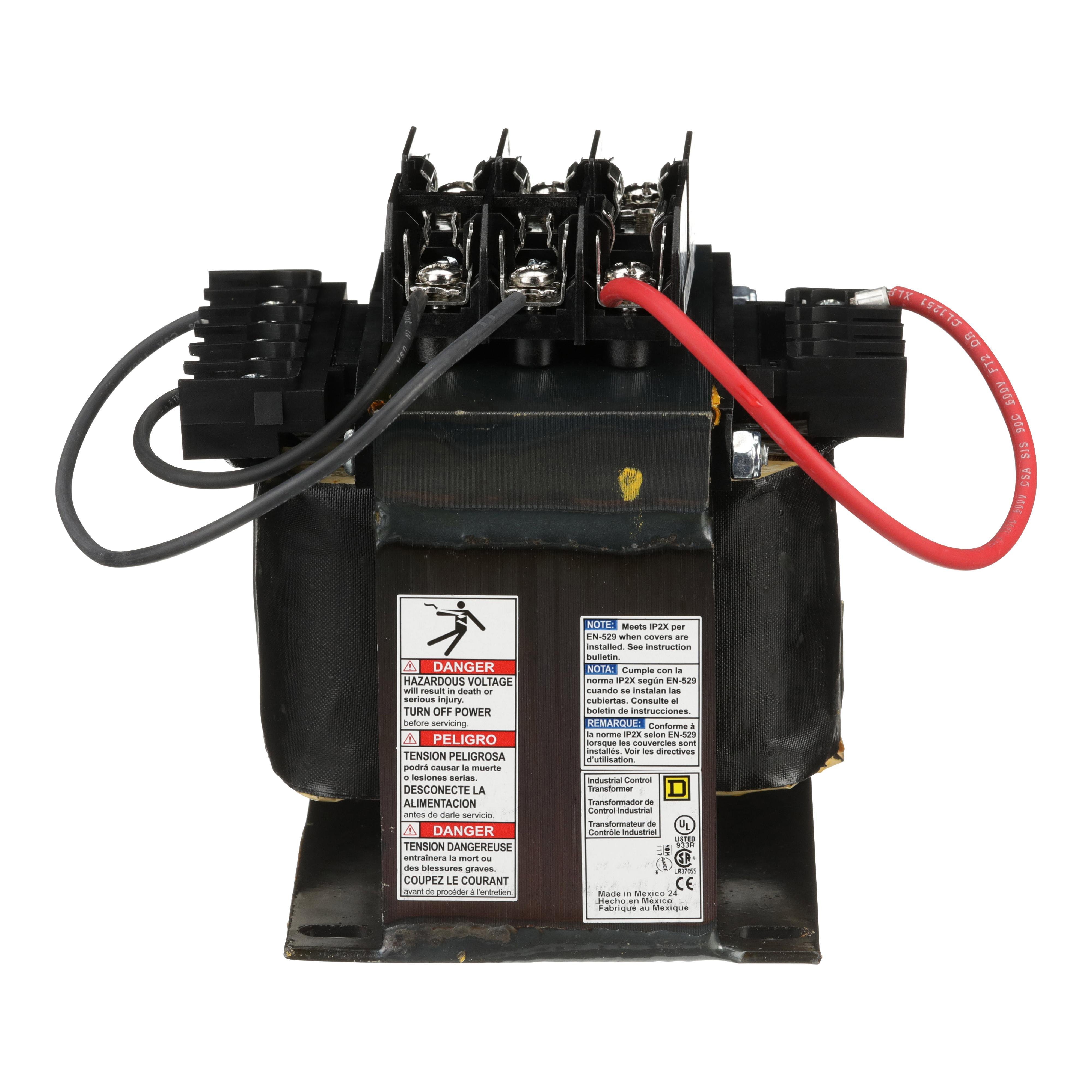9070TF500D50 - Industrial control transformer, Type TF, 1 phase, 500VA, 240/416/480/600V primary, 99/120/130V secondary, 50/60Hz