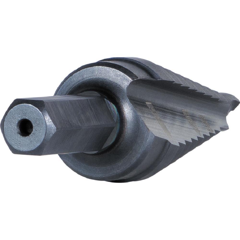 KTSB03 - 9-Step Drill Bit, 3/8-Inch Hex, Double Straight Flute, 1/4-Inch to 3/4-Inch