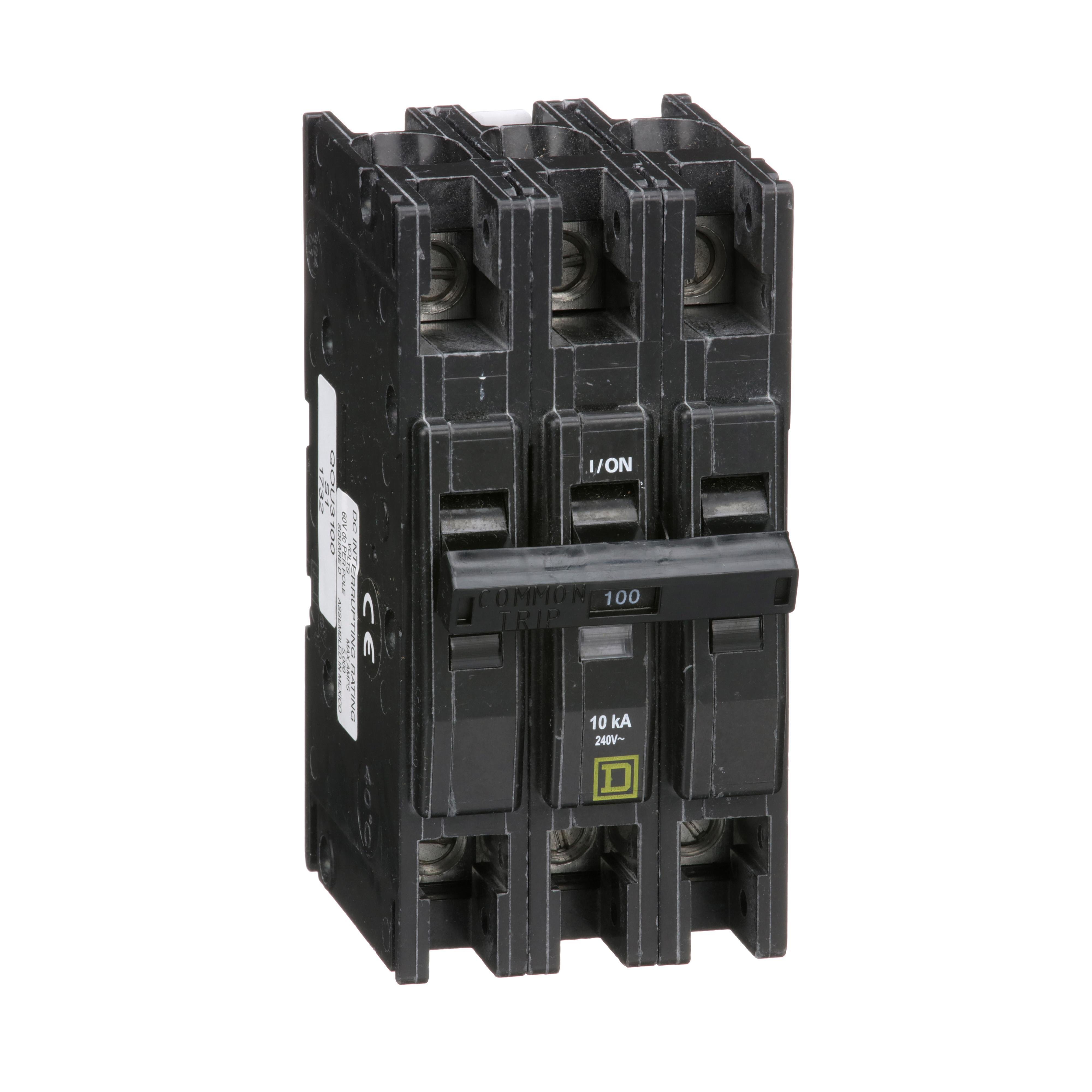 QOU3100 - Mini circuit breaker, QOU, 100A, 3 pole, 240 VAC, 10kA