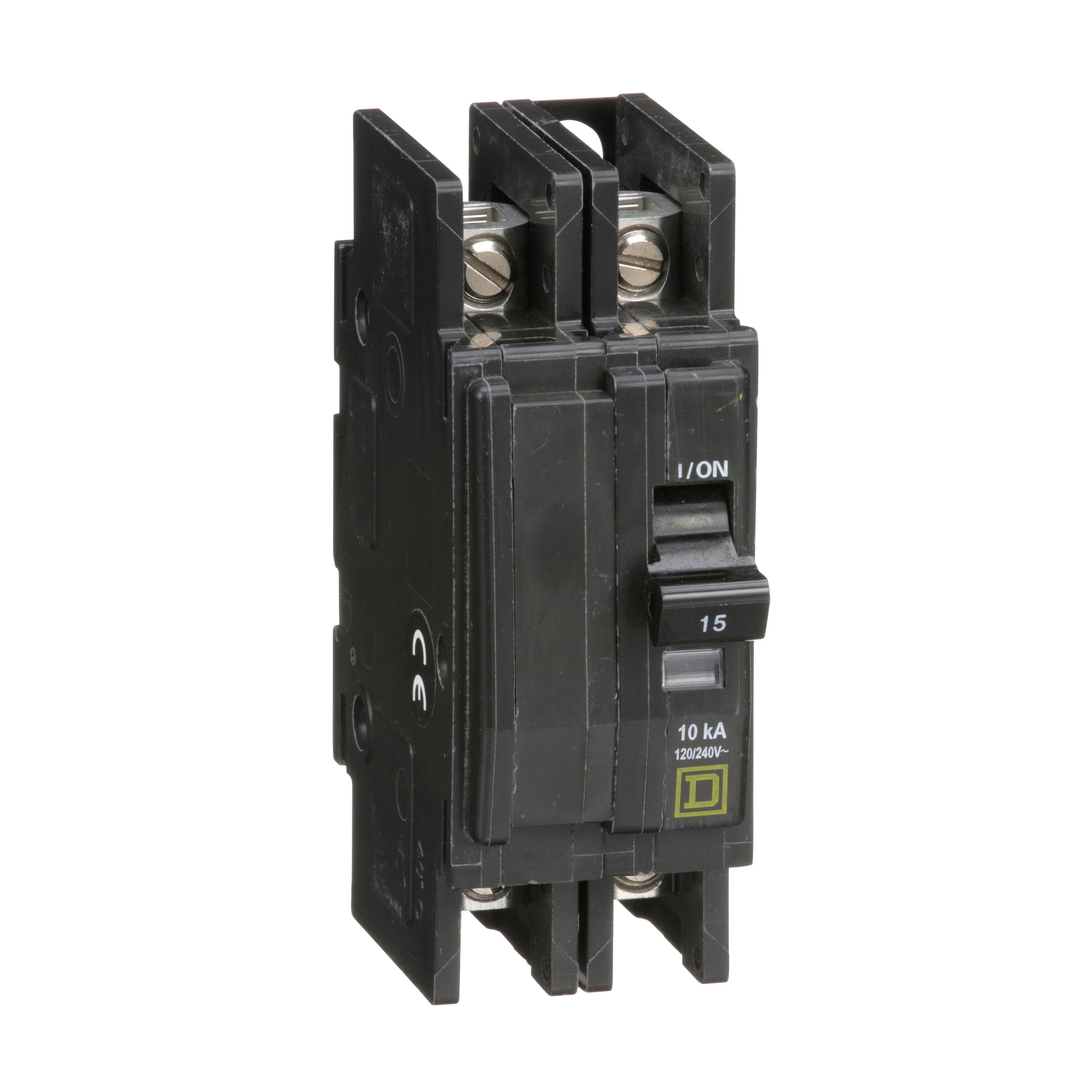 Picture of QOU215 - Mini circuit breaker, QOU, 15A, 2 pole, 120/240VAC, 10kA