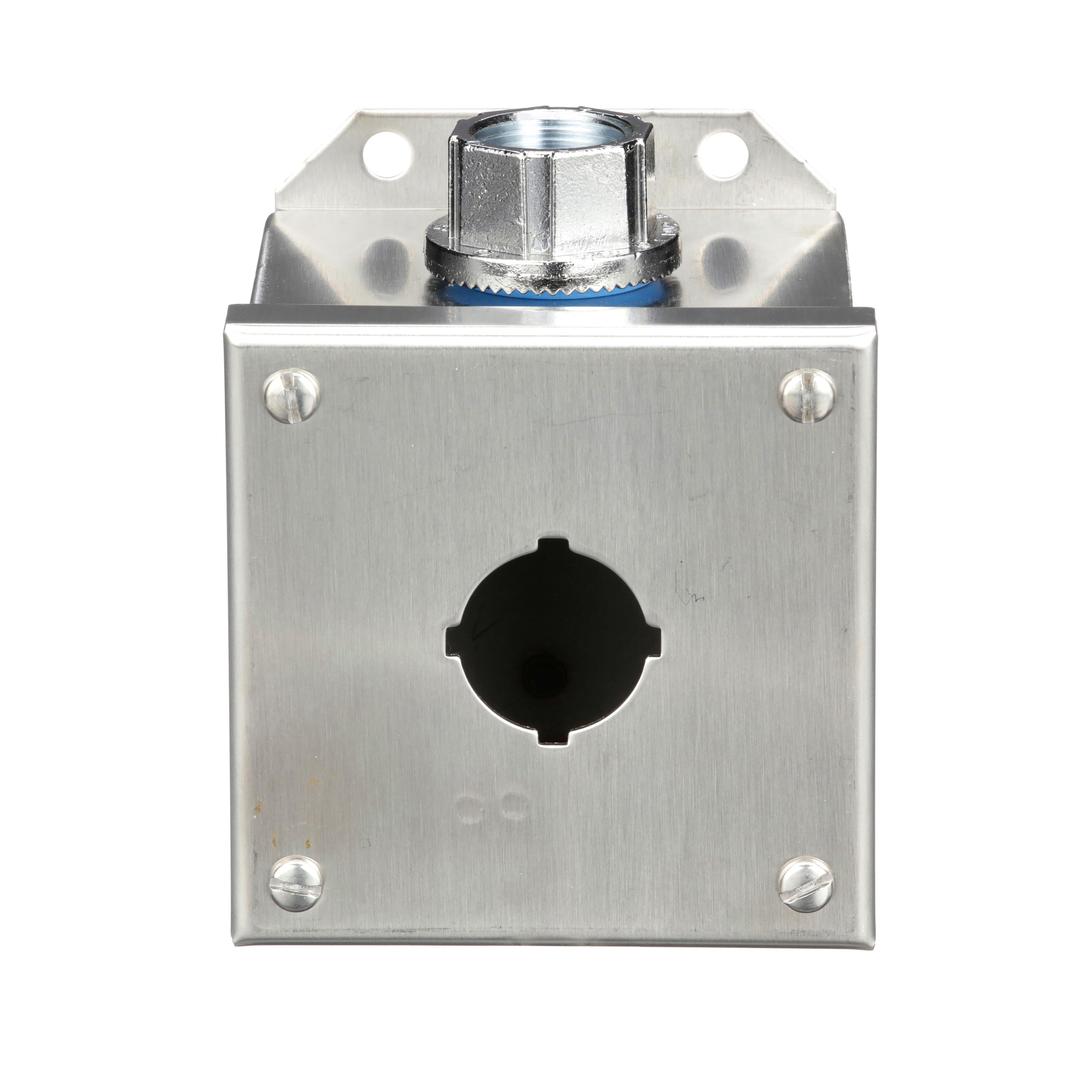 Picture of 9001KYSS1 - 30mm Push Button, Types K or SK, empty push button enclosure, stainless steel, one 30 mm hole, NEMA 4, 4X and 13