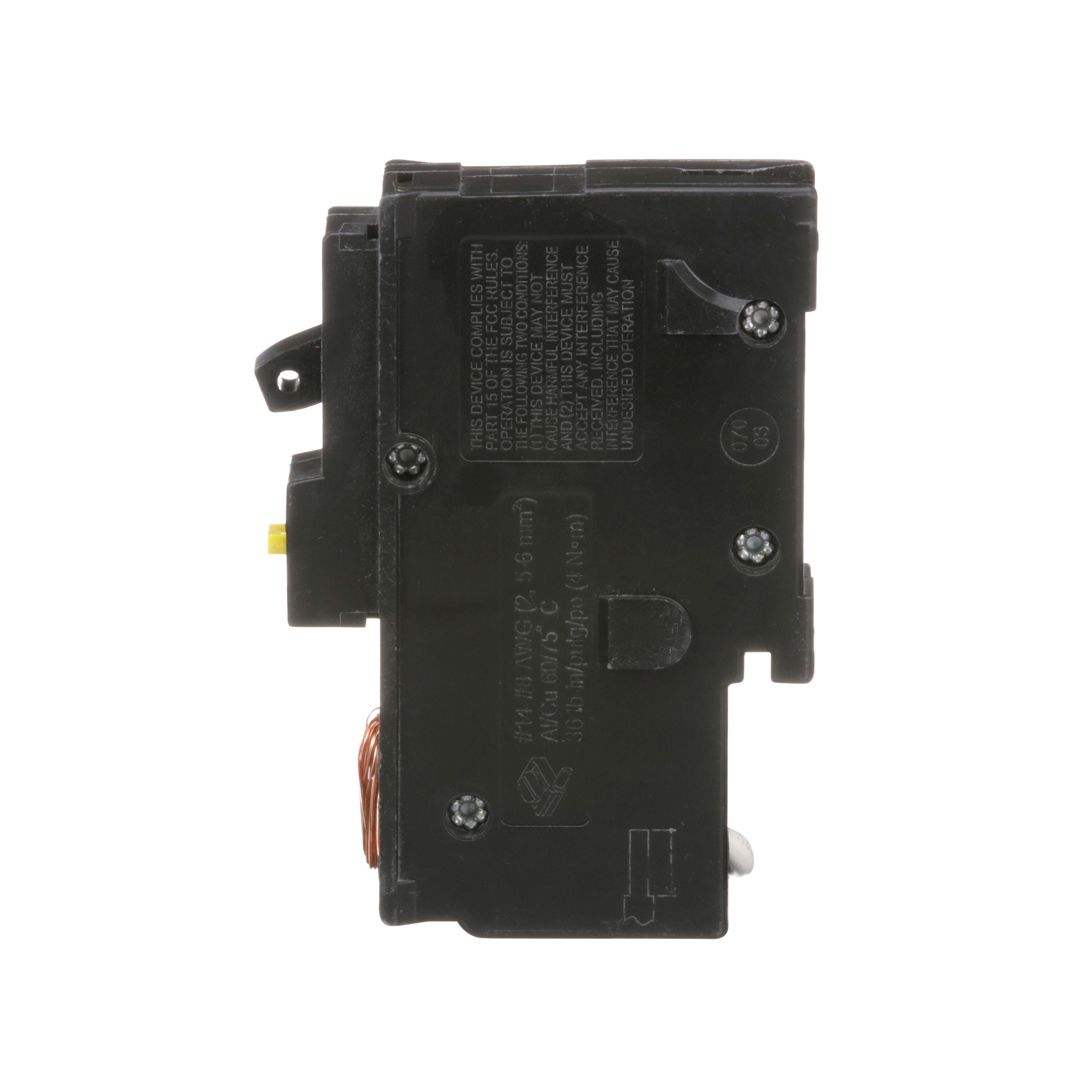 Picture of HOM120GFI - [TAA] Mini circuit breaker, Homeline, 20A, 1 pole, 120VAC, 10kA AIR, ground fault class A, plug in, UL