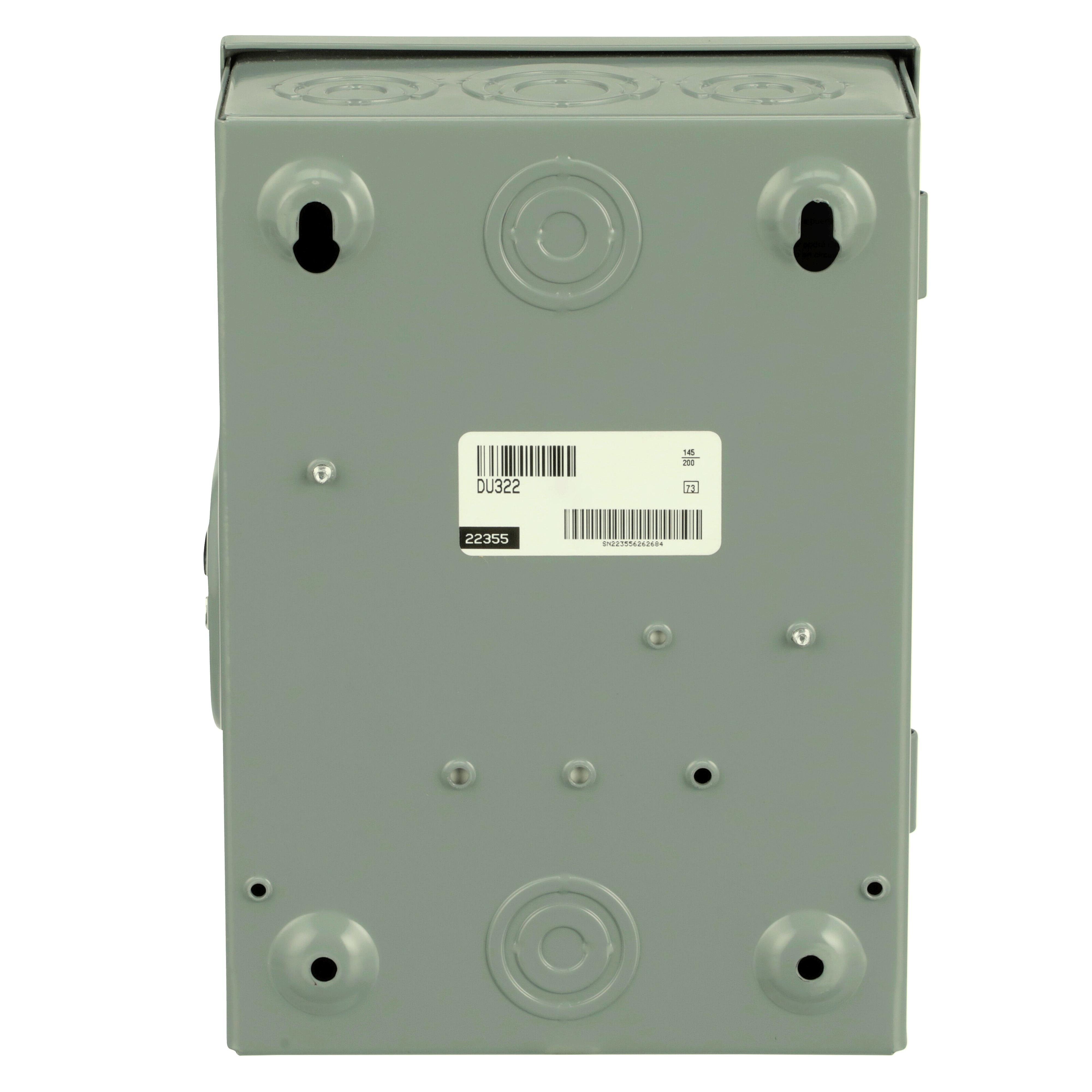 Picture of DU322 - Safety switch, general duty, non fusible, 60A, 3 pole, 15hp, 240VAC, NEMA 1