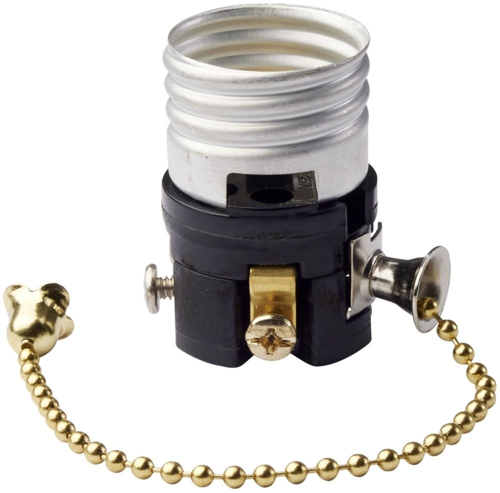 90/1139 - Pull Chain Interior Mechanism With Screw Terminals - Brass Chain - 660W - 250V