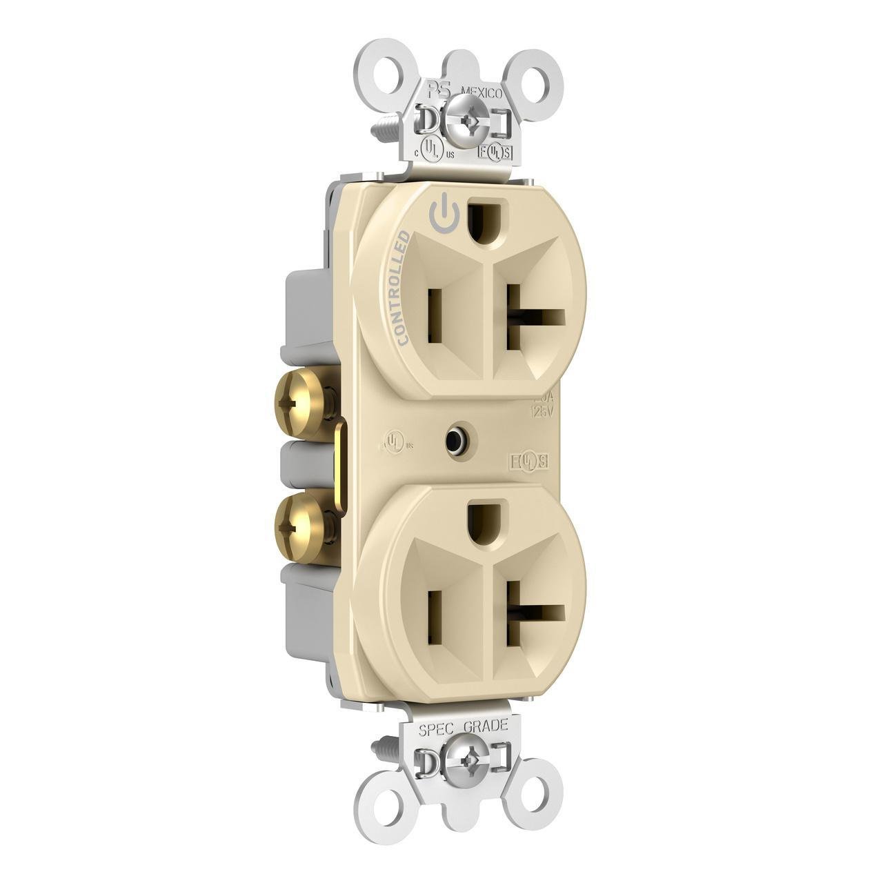 Picture of 5362CH-I - 20A 125V Half-Controlled Plug Load Duplex Receptacle, Ivory