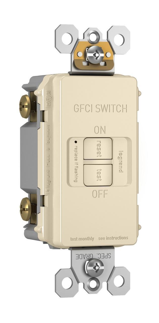 Picture of 2087-LA - radiant® Dead Front 20A Duplex Self-Test GFCI Receptacles with SafeLock® Protection, Light Almond