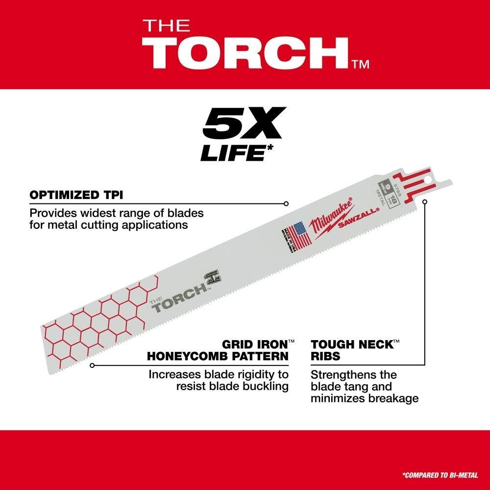 Picture of 48-00-5788 - 9 in. 18 TPI THE TORCH™ SAWZALL® Blade 5PK