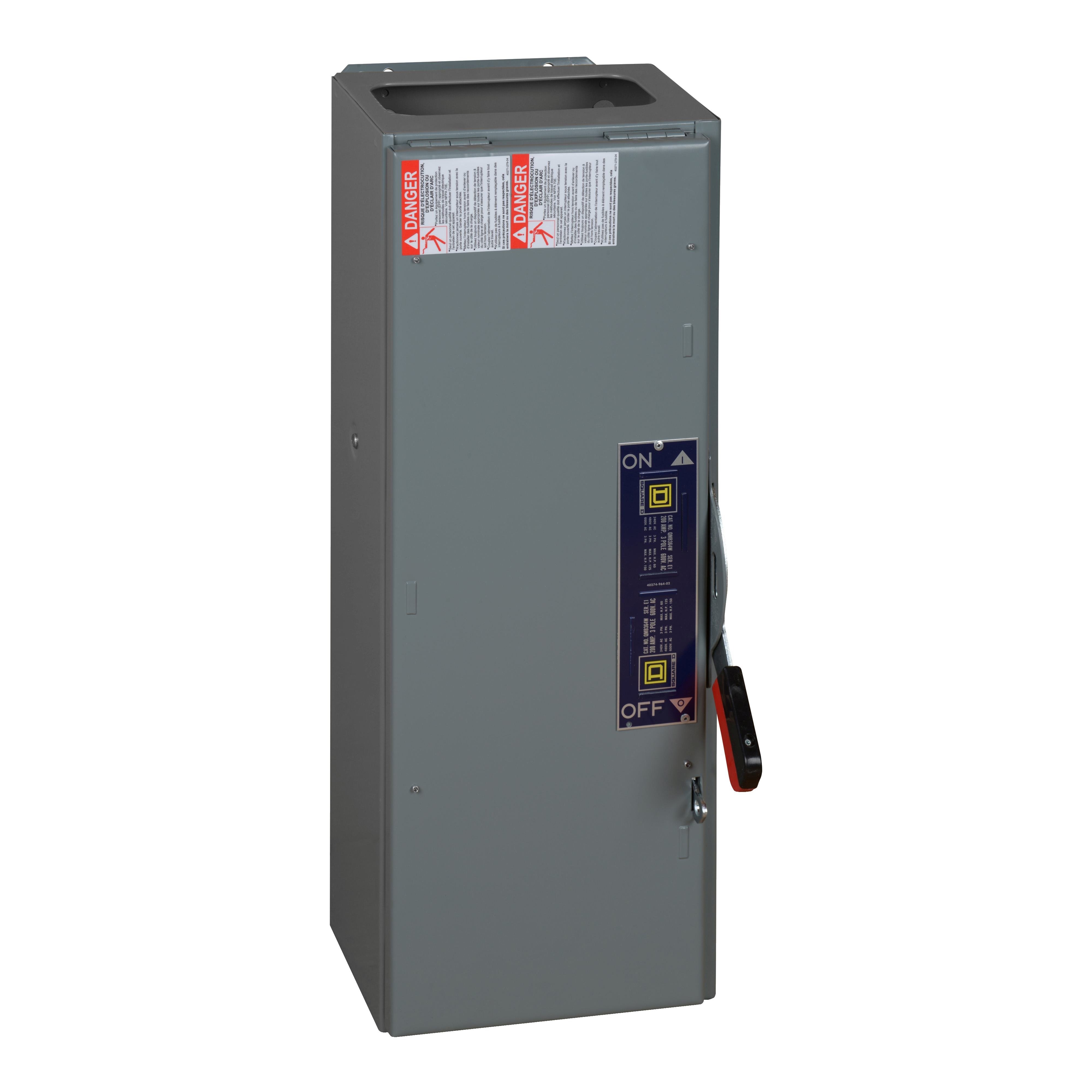 Picture of QMB364 - Fusible switch, QMB, 100A to 60A, 600VAC, 3 pole, 25hp, 9in