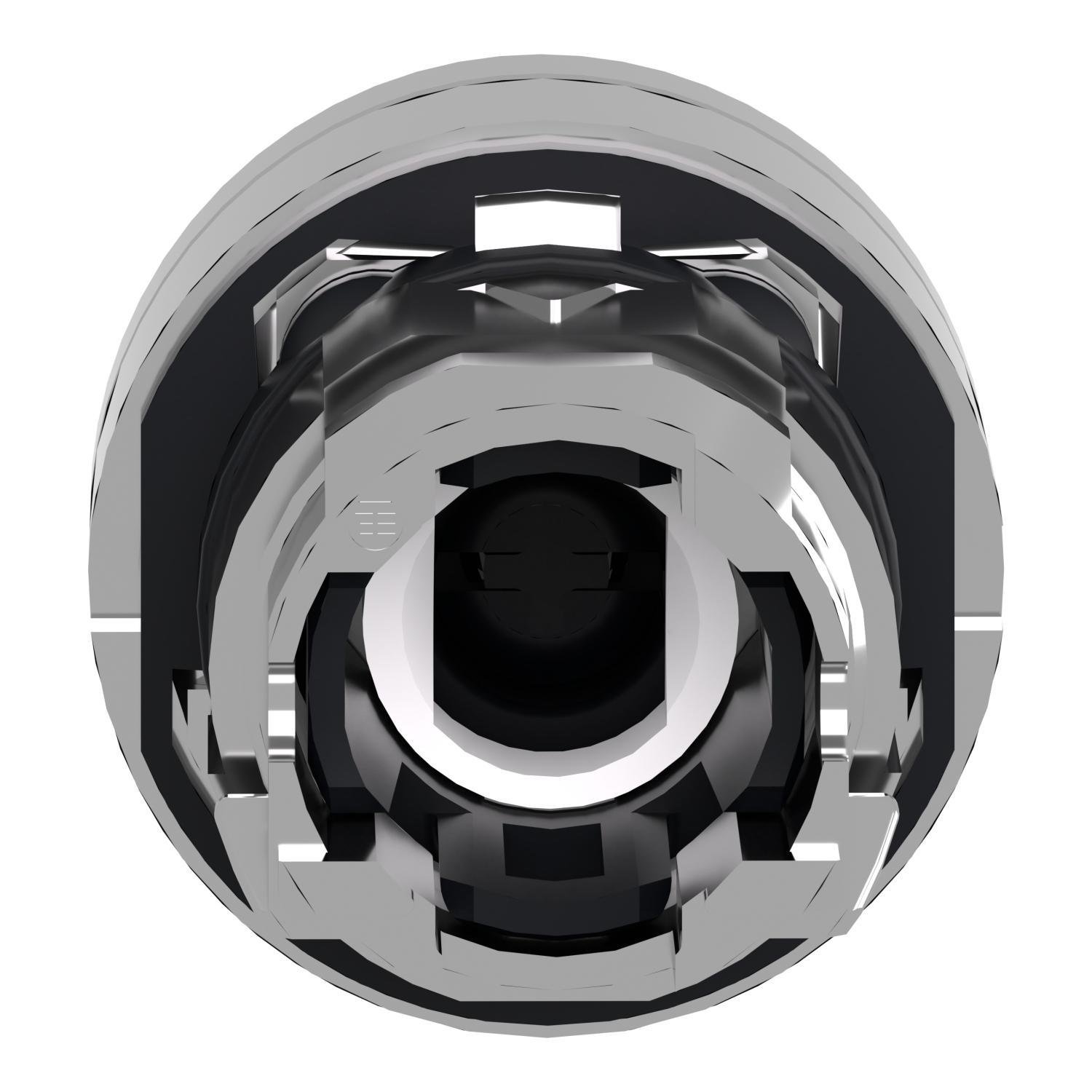 Picture of ZB4BW313 - Head for illuminated push button, Harmony XB4, metal, white flush, 22mm, universal LED, spring return, plan lens