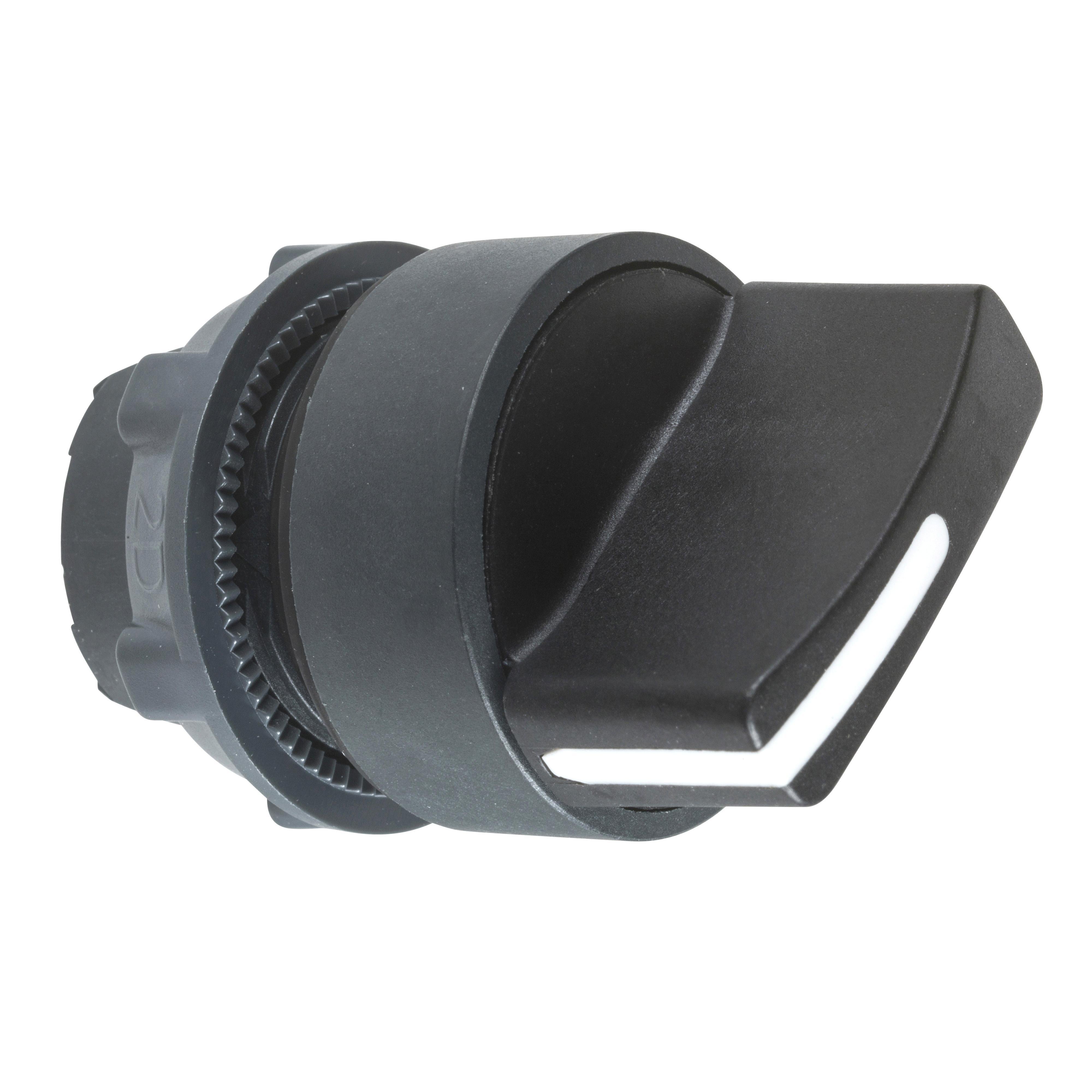 ZB5AD4 - Head for selector switch, Harmony XB5, plastic, black, 22mm, 2 positions, spring return from right to left