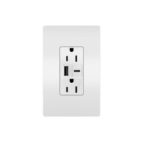 Picture of WRR26USBAC6W - radiant® Outdoor Ultra-Fast USB Outlet, White