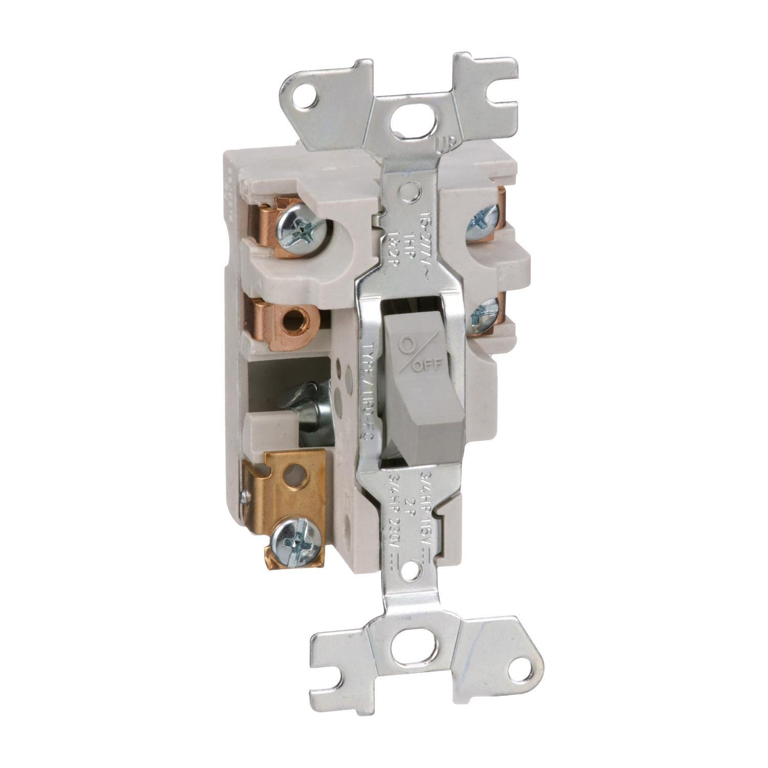 2510FO2 - Manual Starter, fractional horsepower, 16A, 2 poles, 1 HP at 277 VAC, toggle operated, no indicator, open style