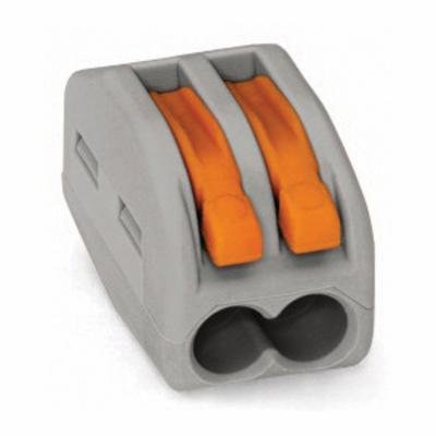 222-412 - Splicing connector; 2-conductor; with operating levers; gray housing