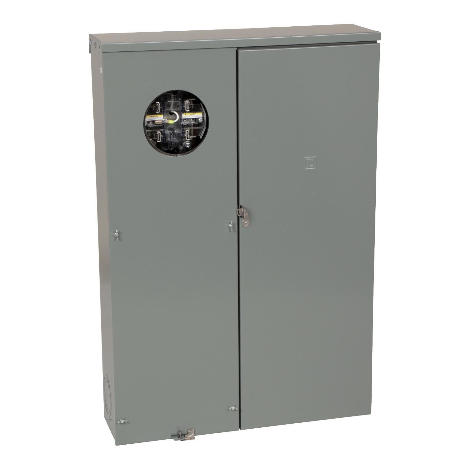 Picture of QU12L400SL - Meter mains, QO, CSED, ringless socket, 400A, surface mount, maximum 12 spaces, Class 320 with lever bypass