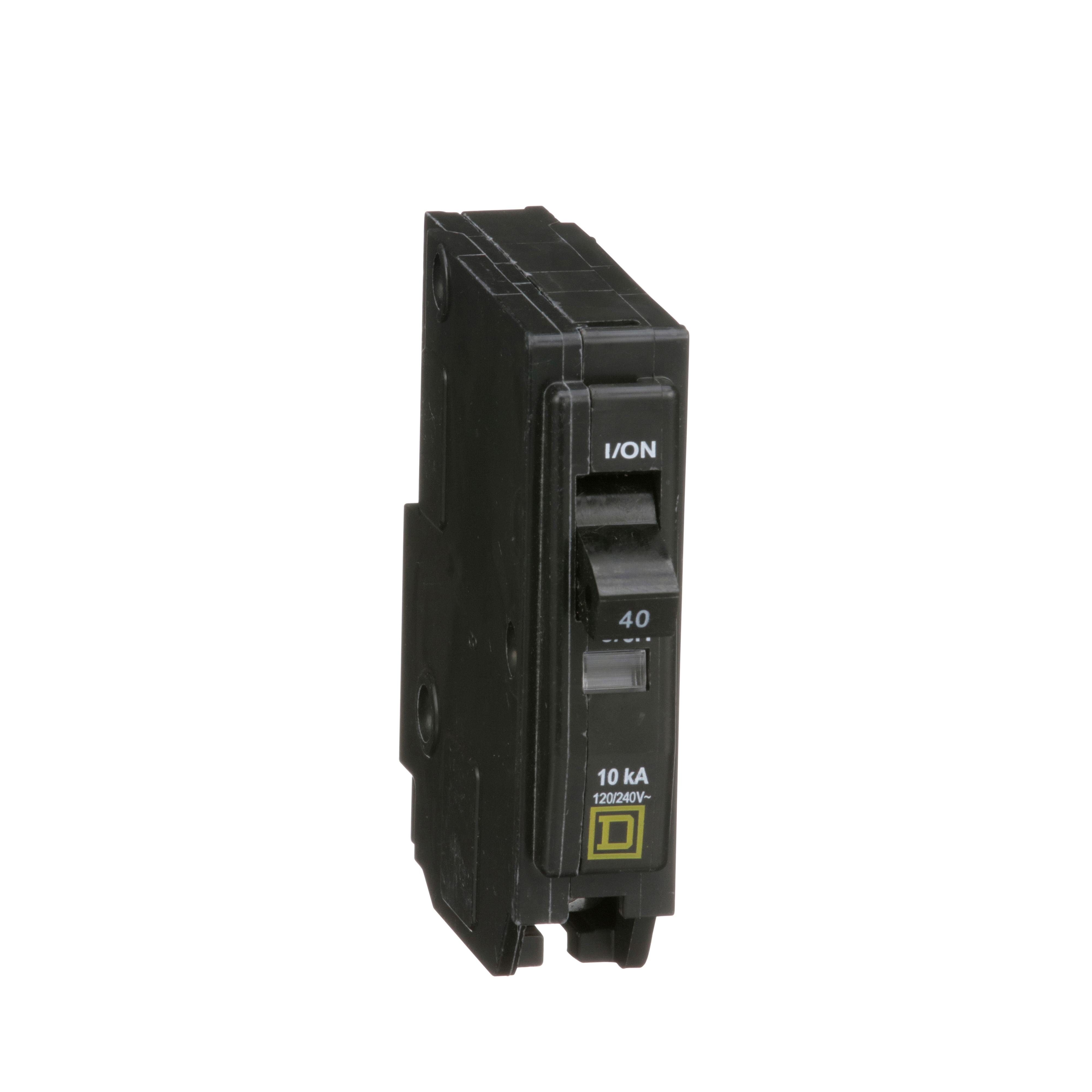Picture of QO140 - Mini circuit breaker, QO, 40A, 1 pole, 120/240VAC, 10kA, plug in