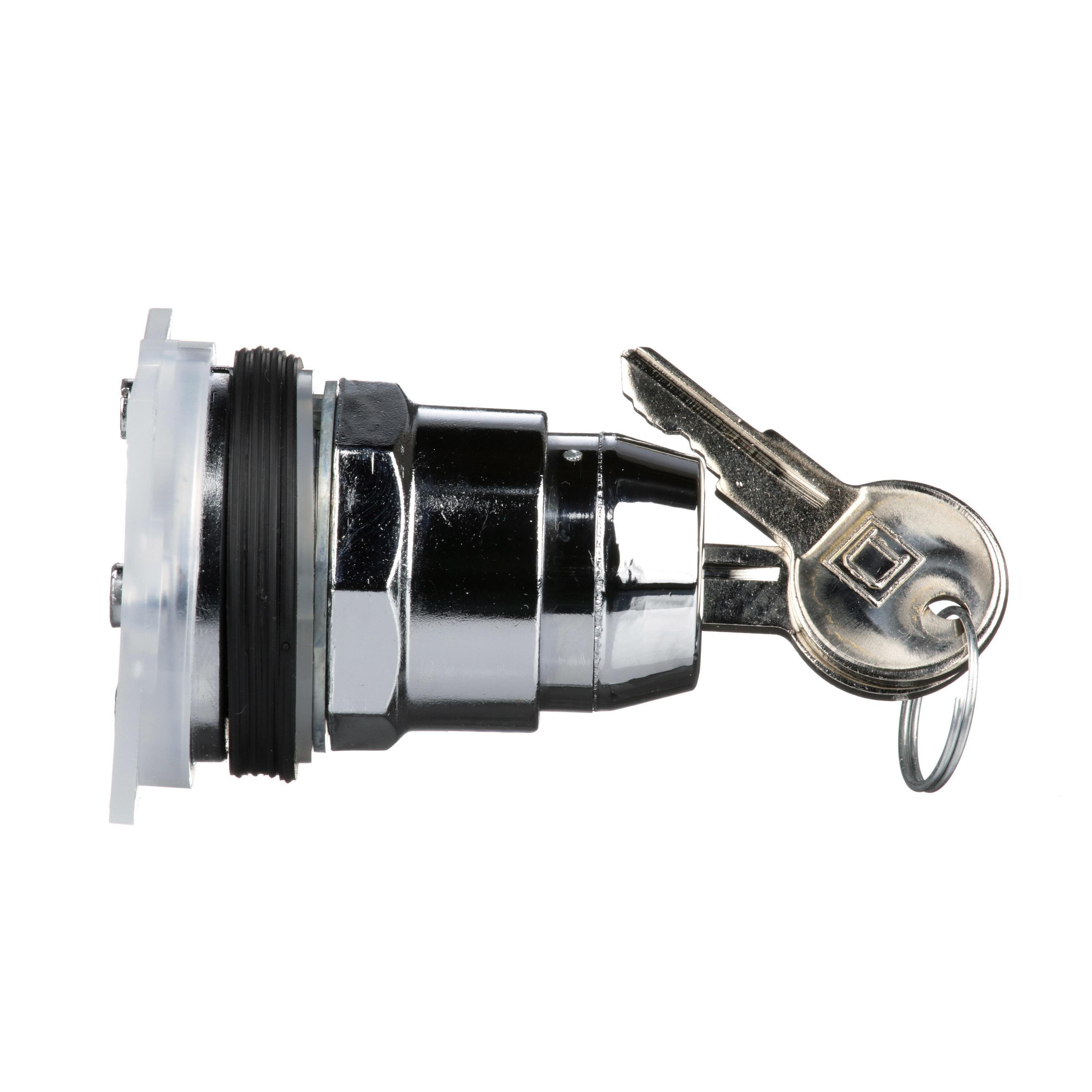 Picture of 9001KS11K3 - 30mm Push Button, Type K, keyed selector switch, 2 position, key removal on left or right