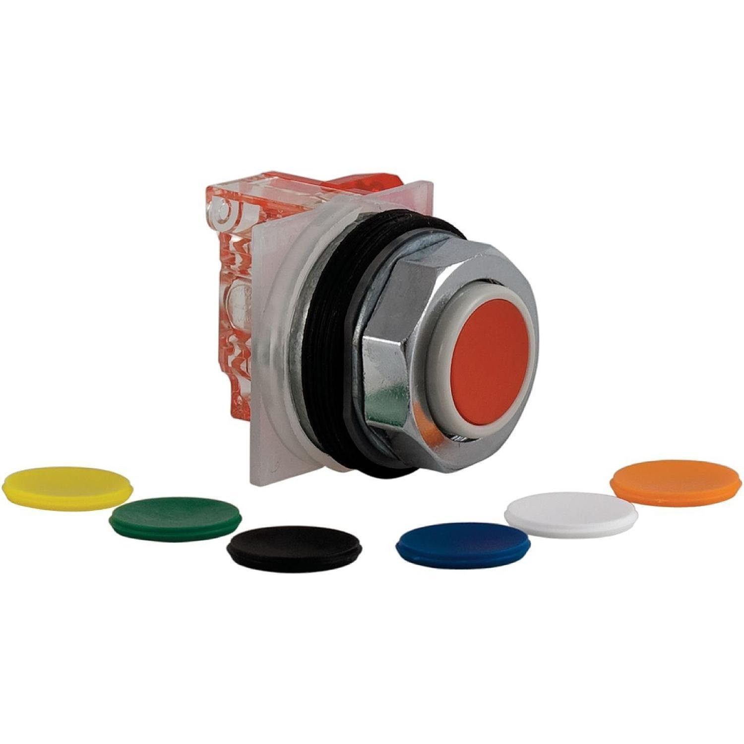 9001KR3UH5 - Push-button, Harmony 9001K, metal, projecting, 7 colours choice, 30mm, spring return, 1 NO